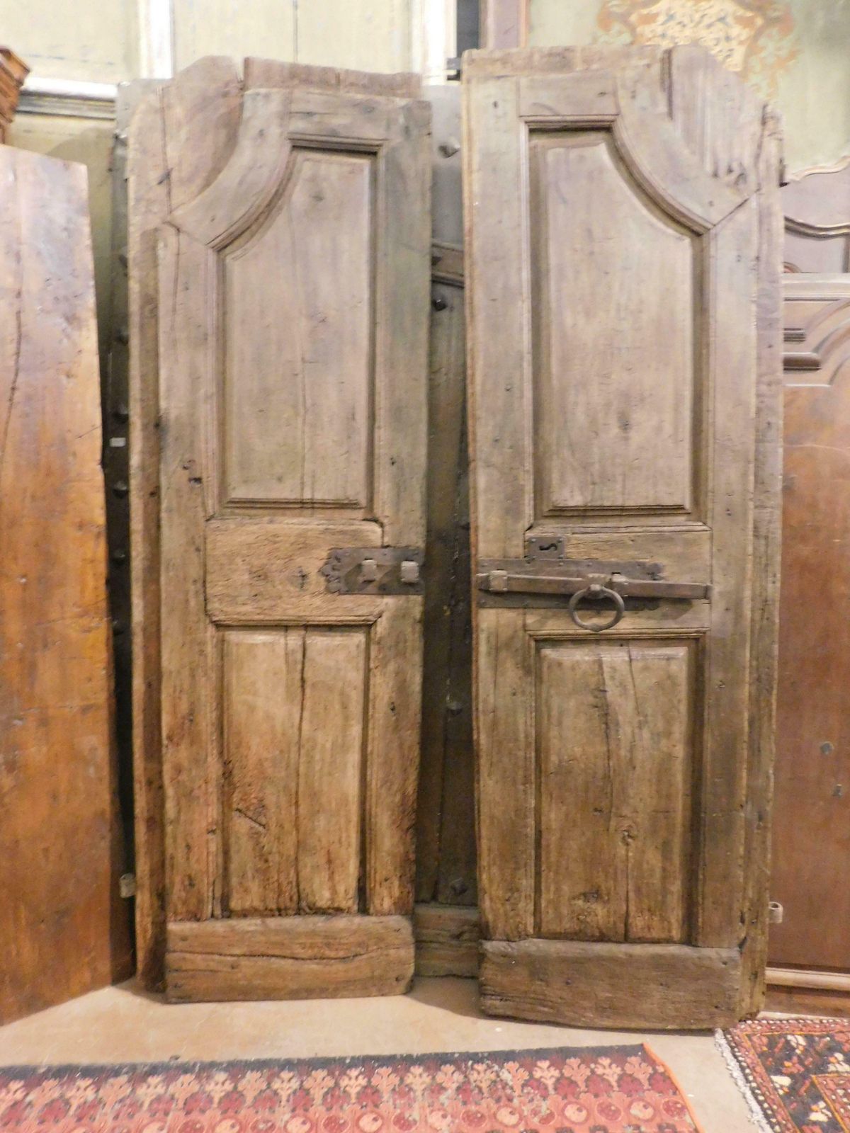 Antique Arched Walnut Door, Carved In The 18th Century, Italy photo Home Fixtures