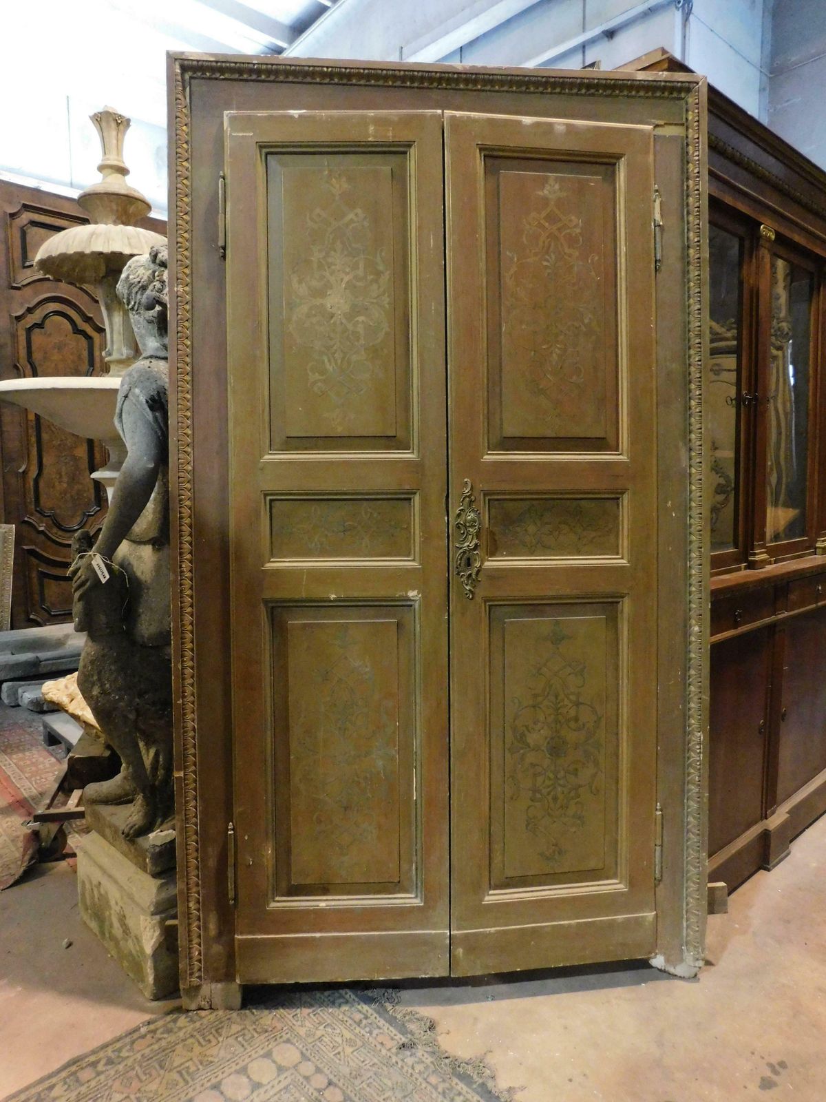 N.4 Double Doors With Frame , Lacquered And Carved, Late 19th Century Italy photo for sale