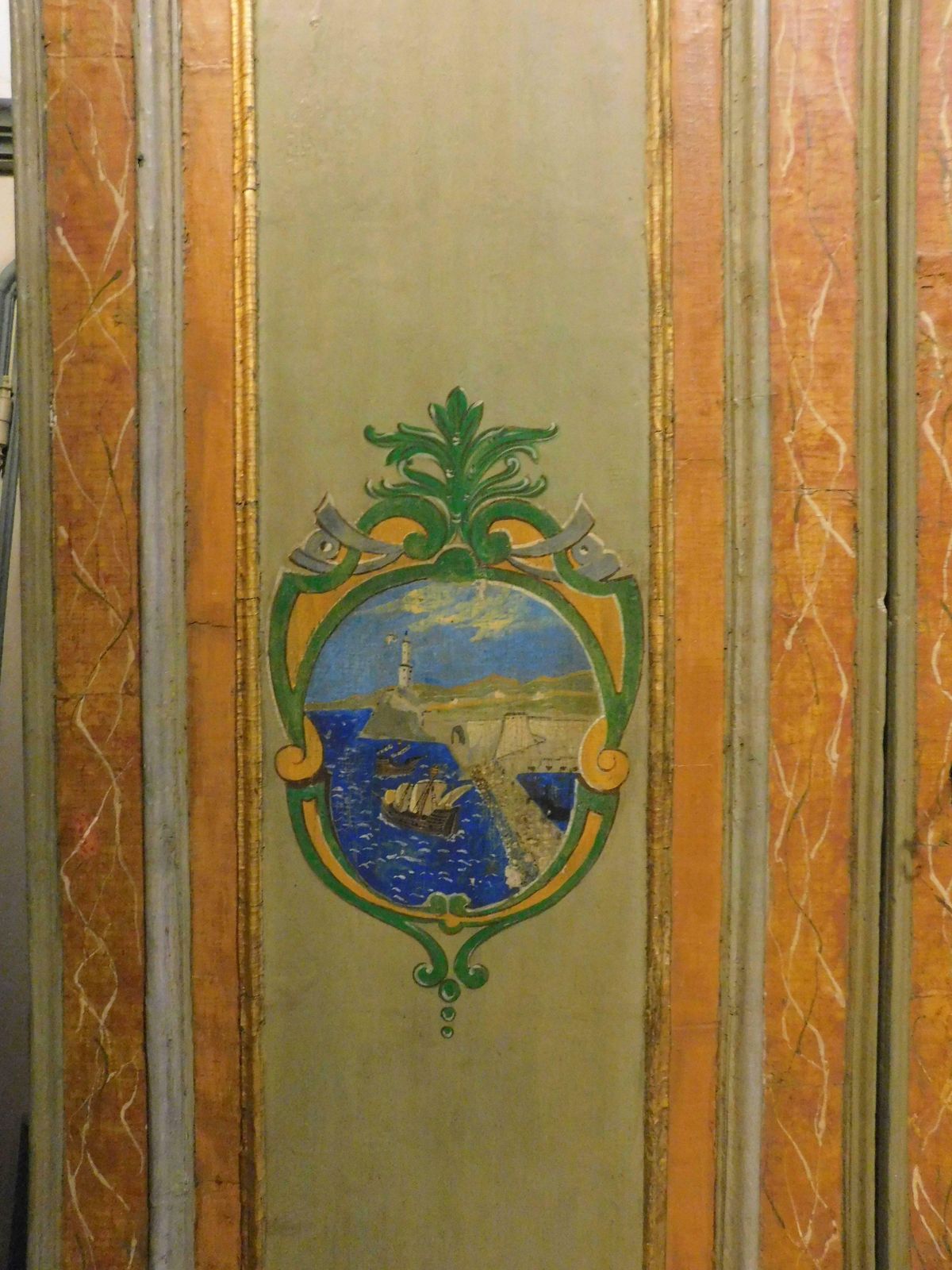 Painted Cabinet, Double Doors With Maritime Views, Genoa 'Italy', 18th Century photo Home Fixtures