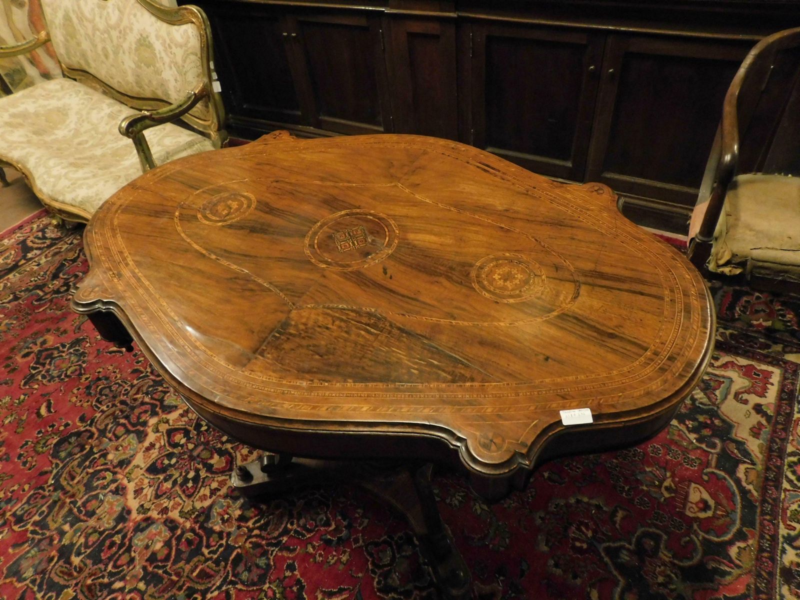 Inlaid And Carved Walnut Coffee Table, 1840 Italy photo Furniture