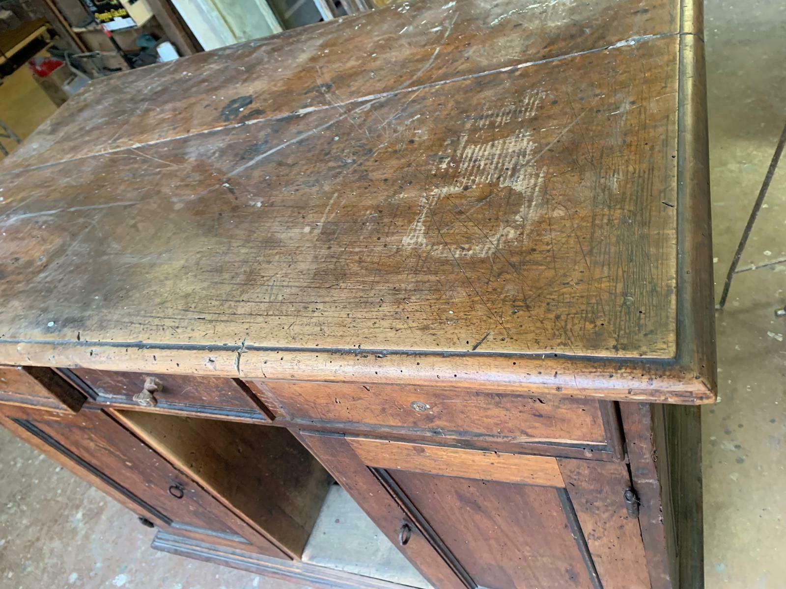 photo furniture N.3 Counters, Desks, Tables With Drawers, In Carved Walnut, 18th Century Italy