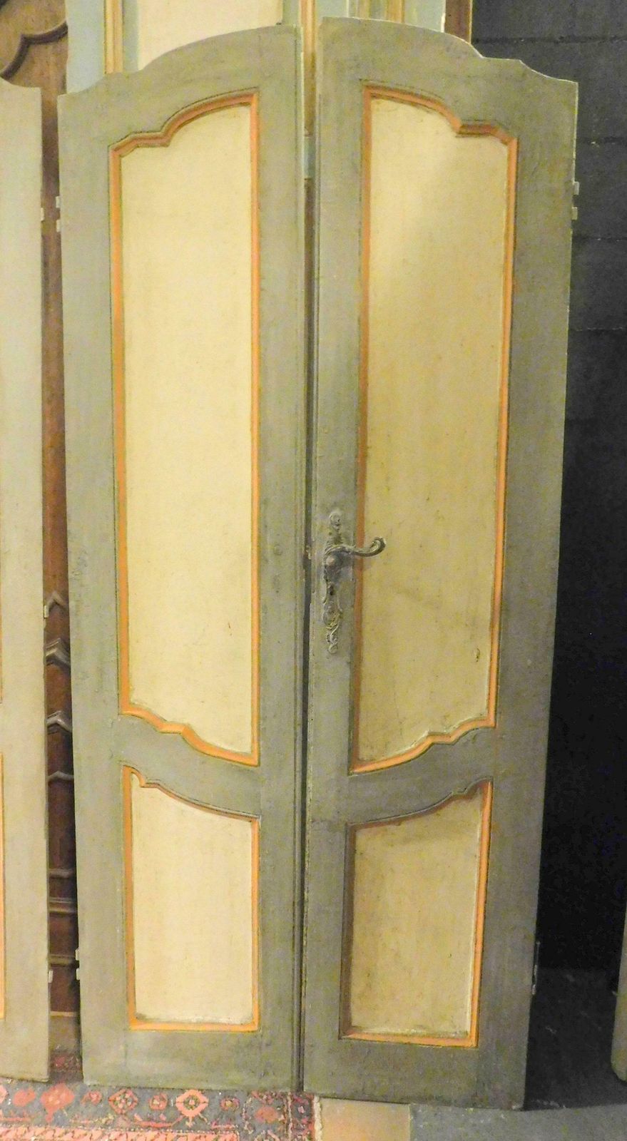 N.2 Double Doors, One Glass And One Panels, Lacquered, 18th Century Italy photo 3189.0