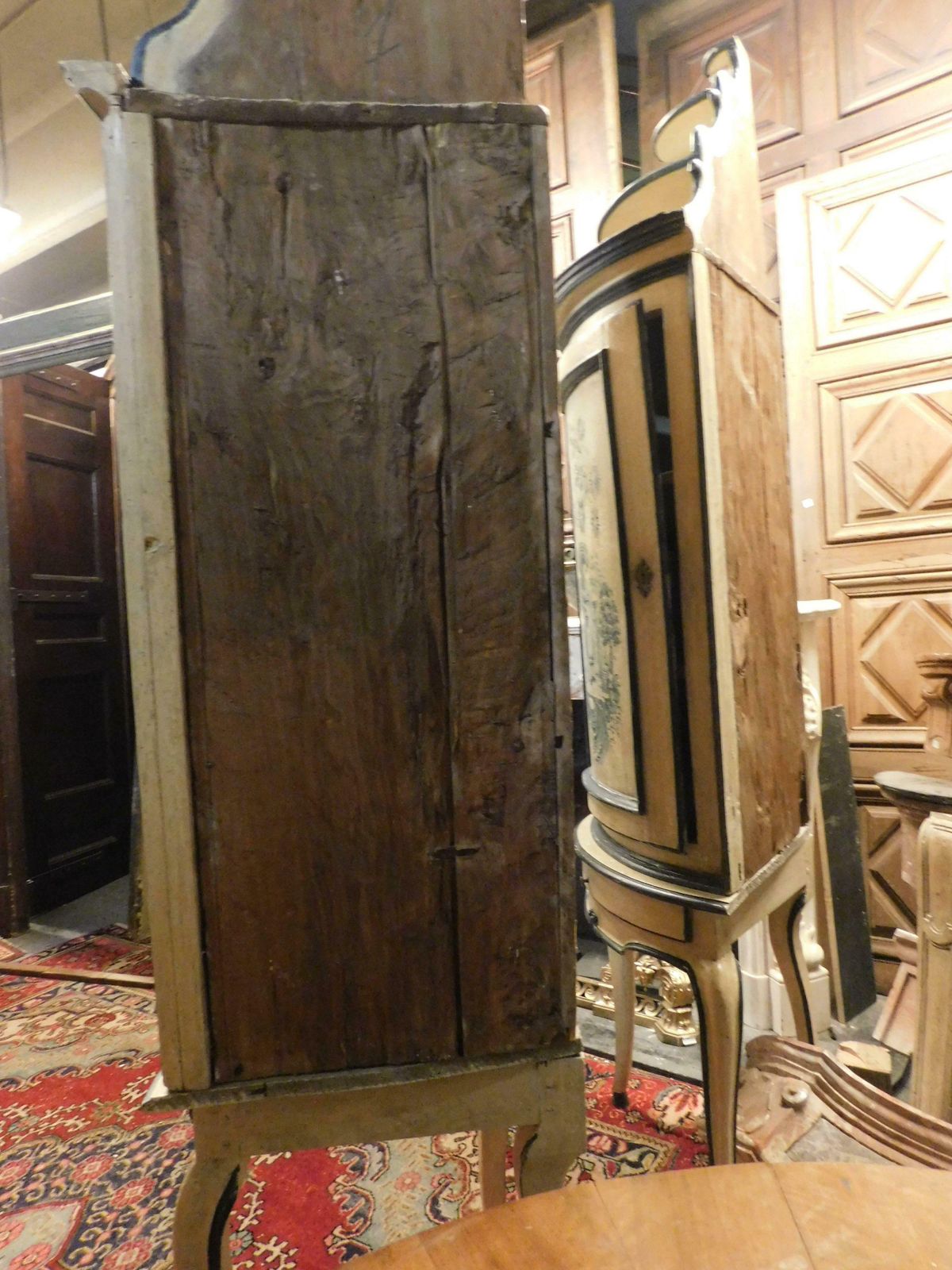 Antique Pair Of Corner Cabinets In Lacquered Wood With Chinoiserie, 18th Century photo buy