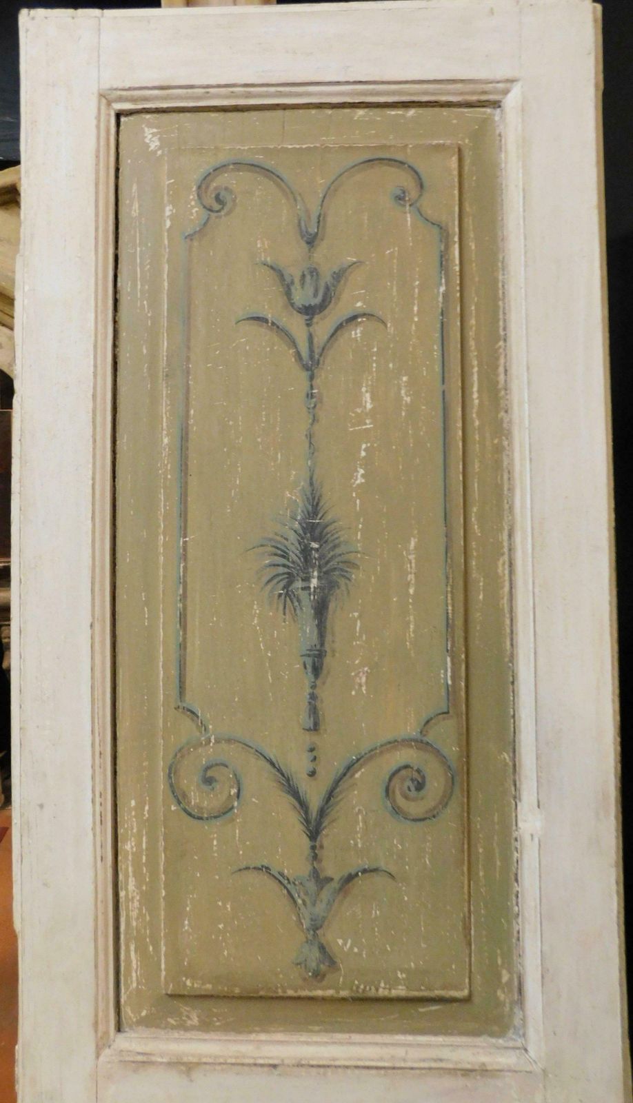 Pair Of Antique Double Doors Painted '700 Italy photo buy