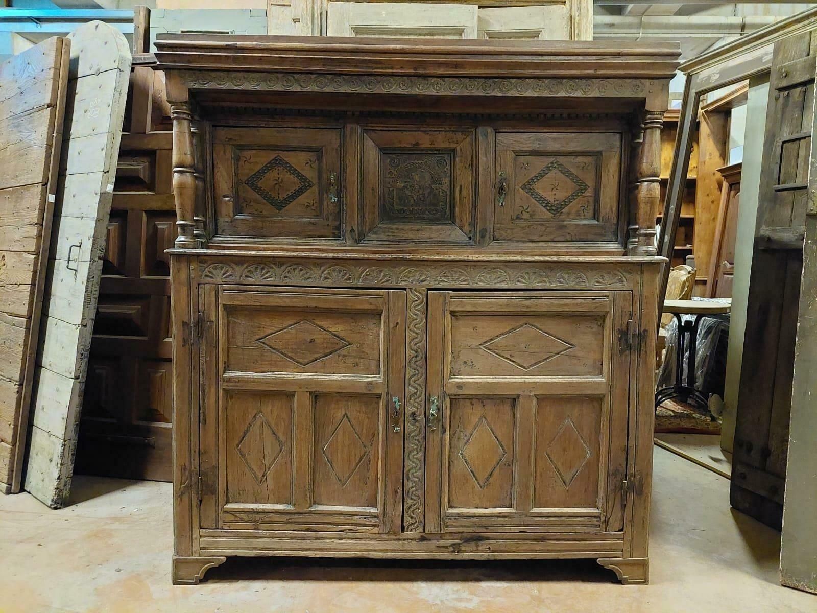 Buffet Sideboard Credenzas In Carved And Bent Larch, Rustic, Italy's Mountains photo furniture