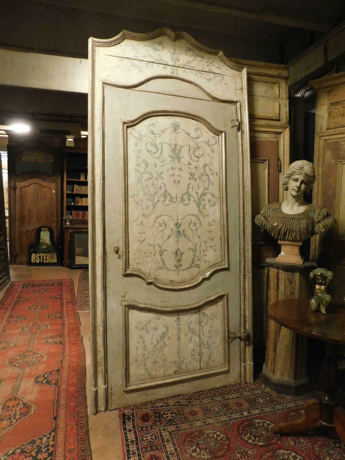 Antuqe Lacquered, Painted, Silvered Door, Complete With Frame, '700 Italy photo furniture