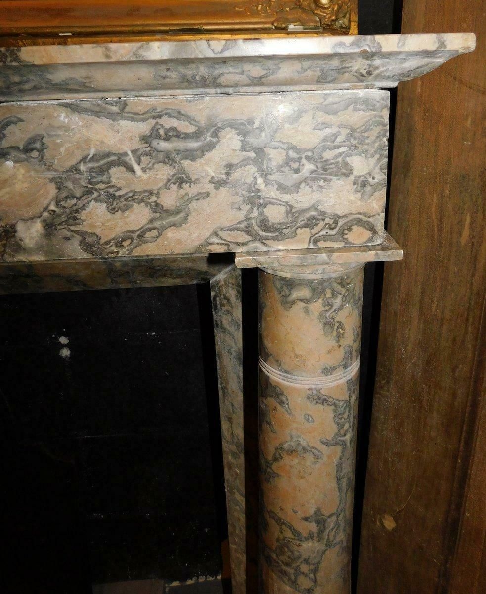 Antique Fireplace Mantle Empire Style, First Half Of The 19th Century, Italy photo vintage