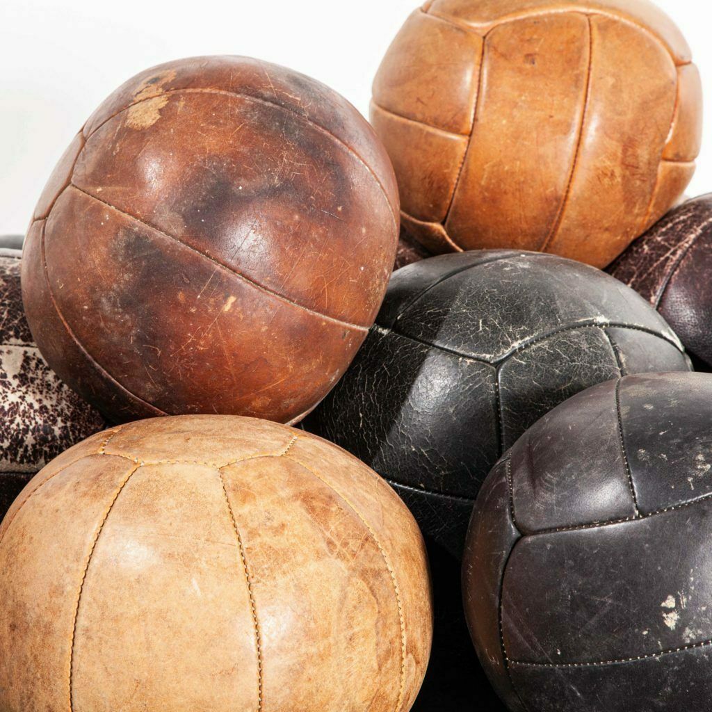 1950’s Large Czech Leather Medicine Balls – Decorative photo for sale