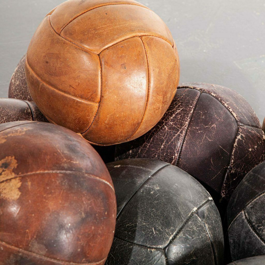 1950’s Large Czech Leather Medicine Balls – Decorative photo buy