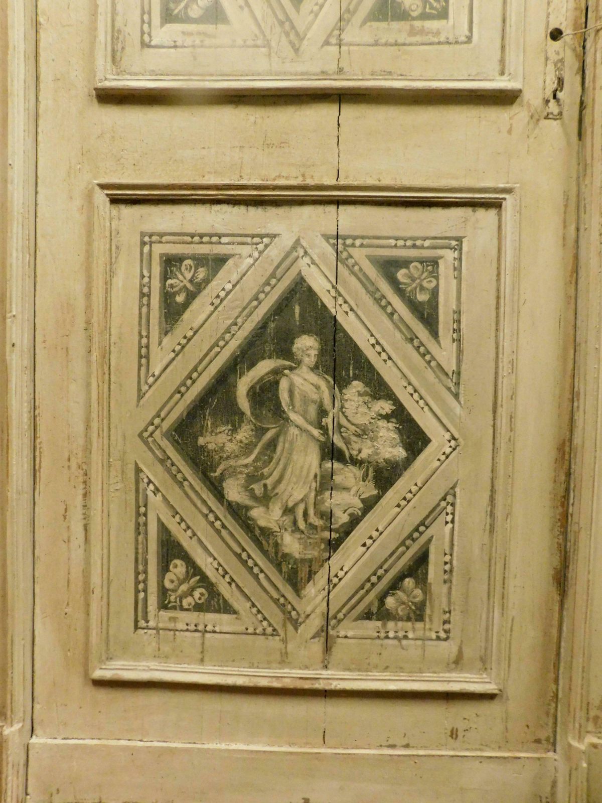 Antique Interior Door, Richly Painted With Original Frame, 18th Century, Italy photo buy