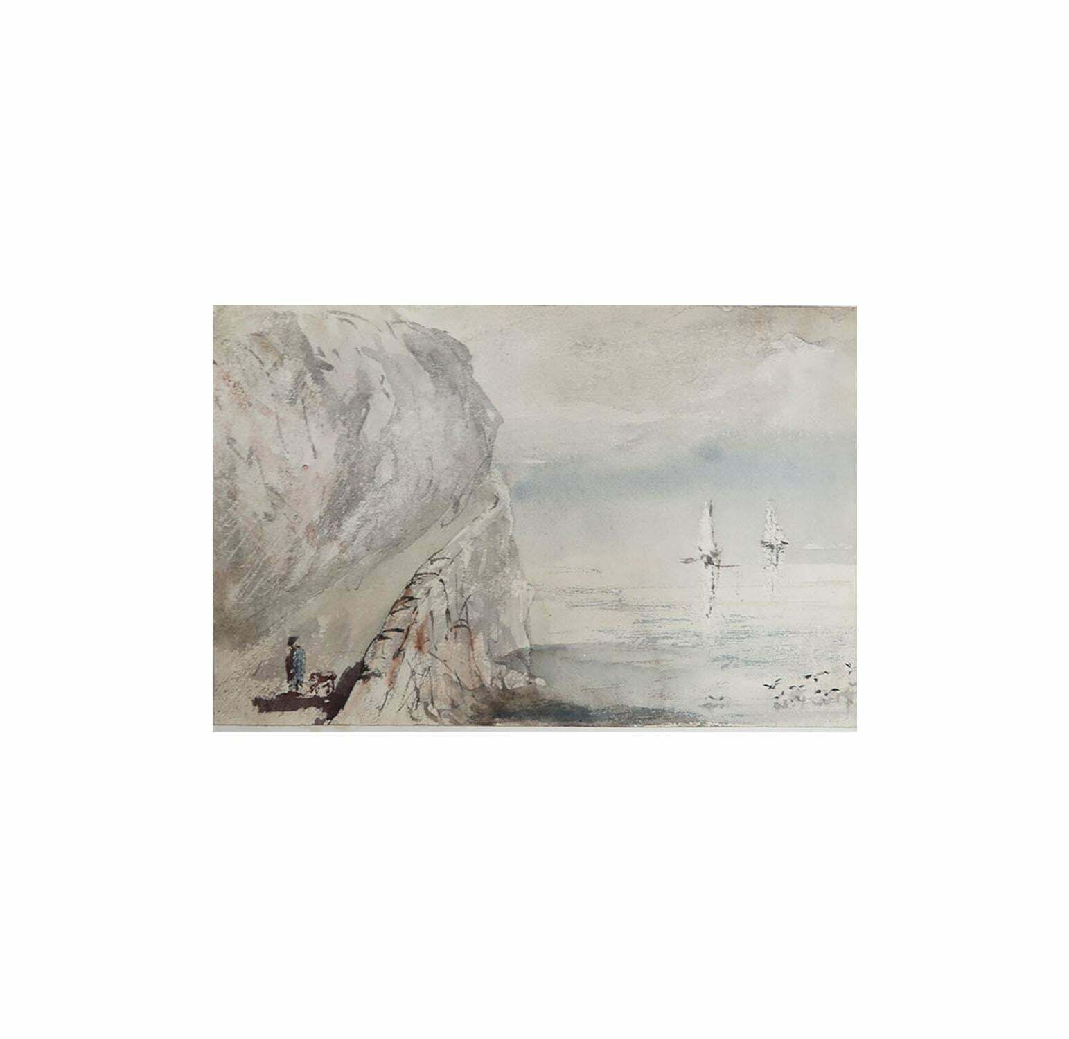 Watercolour Of Penmaenmawr, North Wales By Robert Hindmarsh Grundy, C.1850 photo for sale