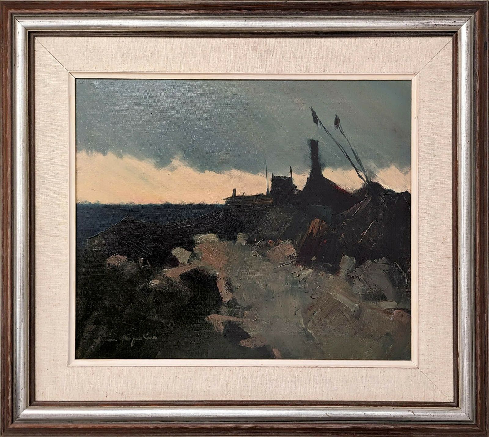 20th Century Swedish Artist ‘Fishing Village At Dusk’