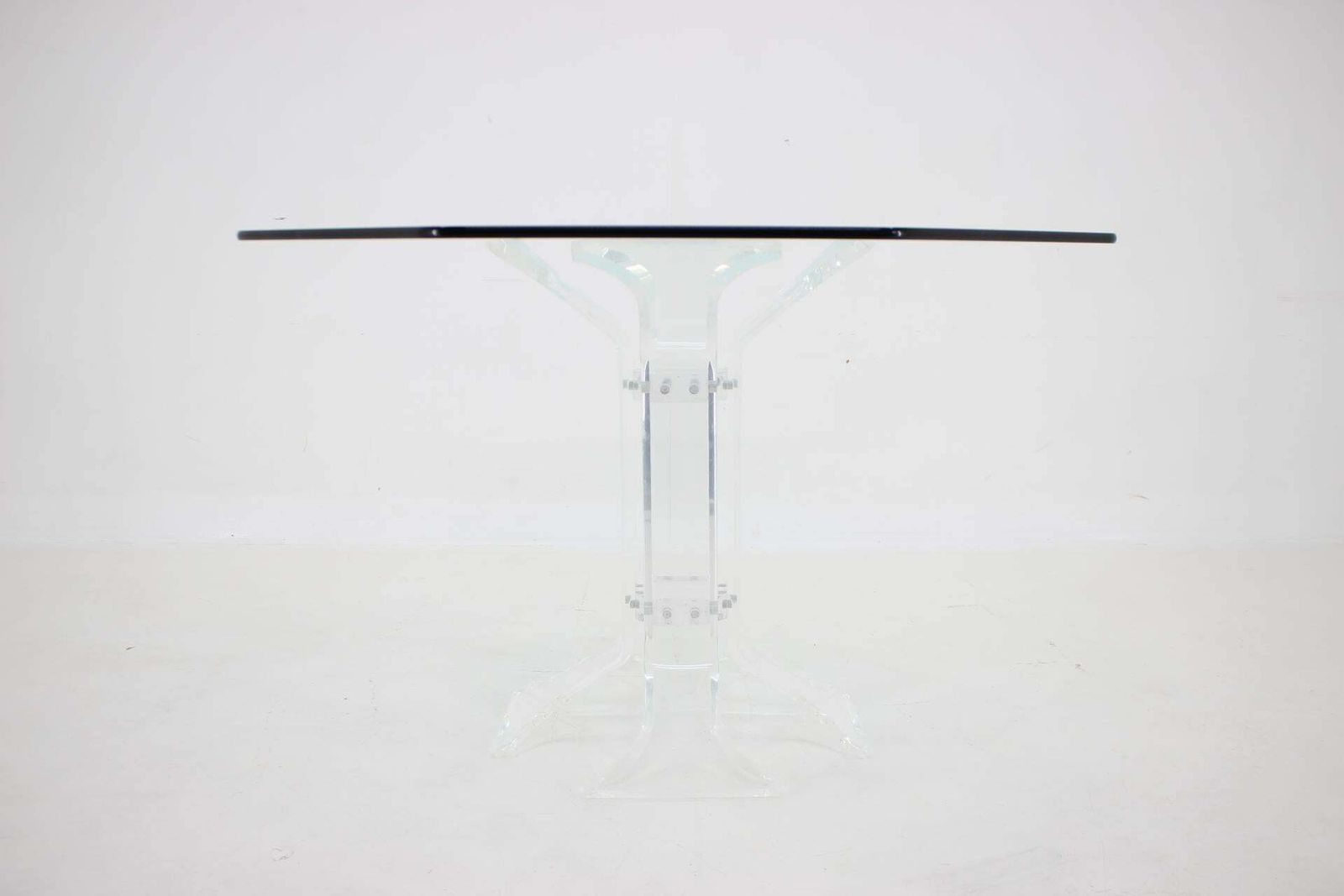 1970s Lucite Dining Table With Glass Top, Charles Hollis Jones Style photo for sale
