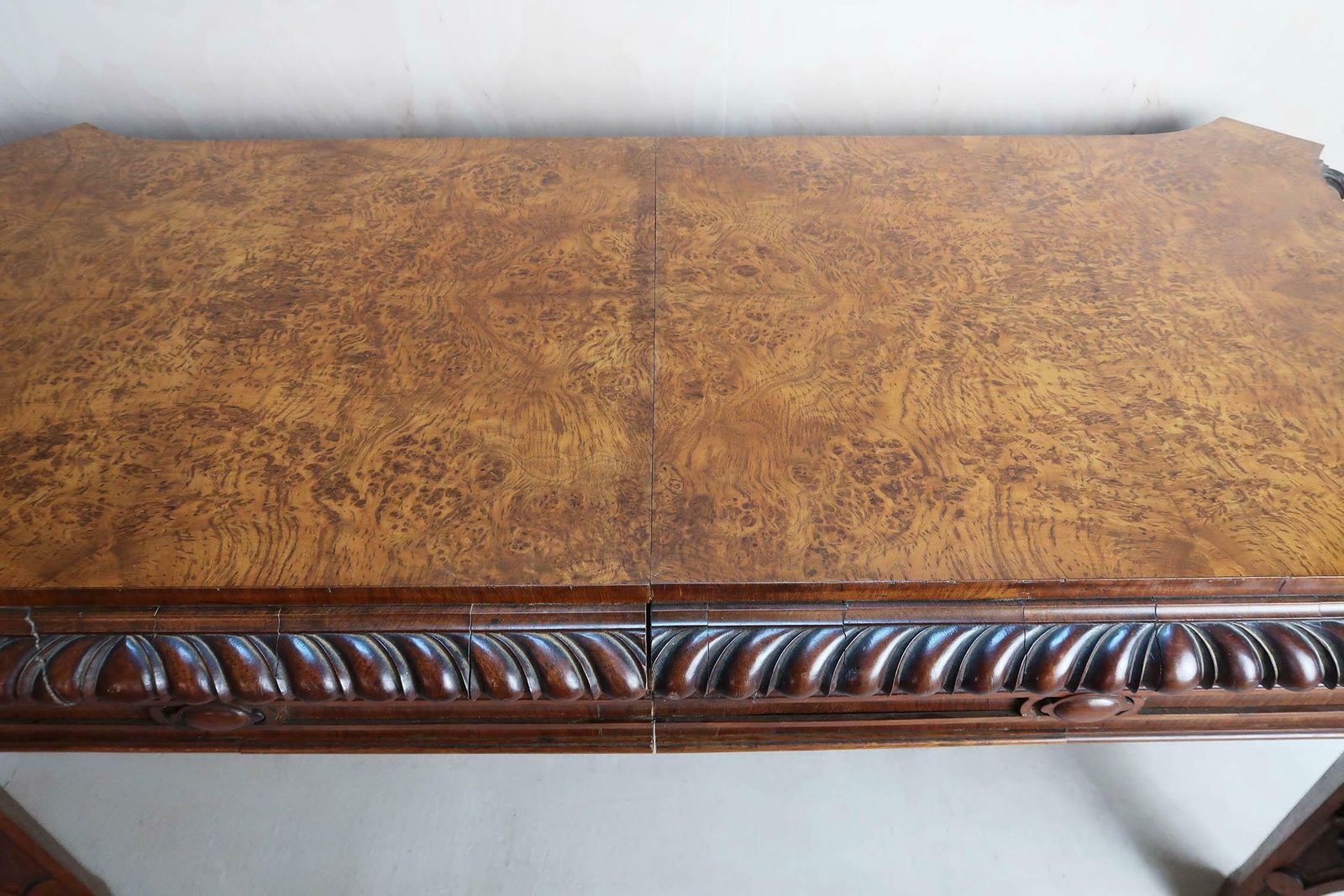 Large Antique Renaissance Revival Pollard Oak Table Circa 1835 photo Furniture