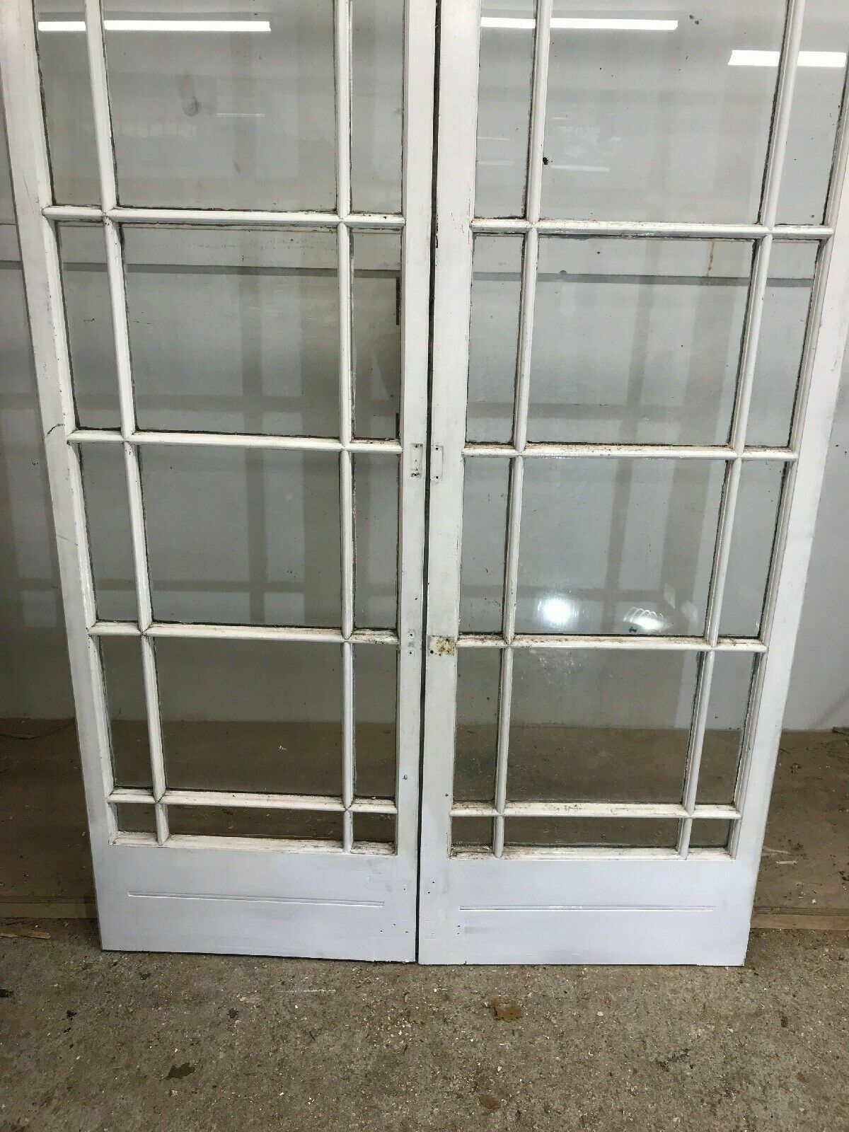 Victorian French Doors Old Antique Period Reclaimed Pine Wooden Clear Glass photo Home Fixtures