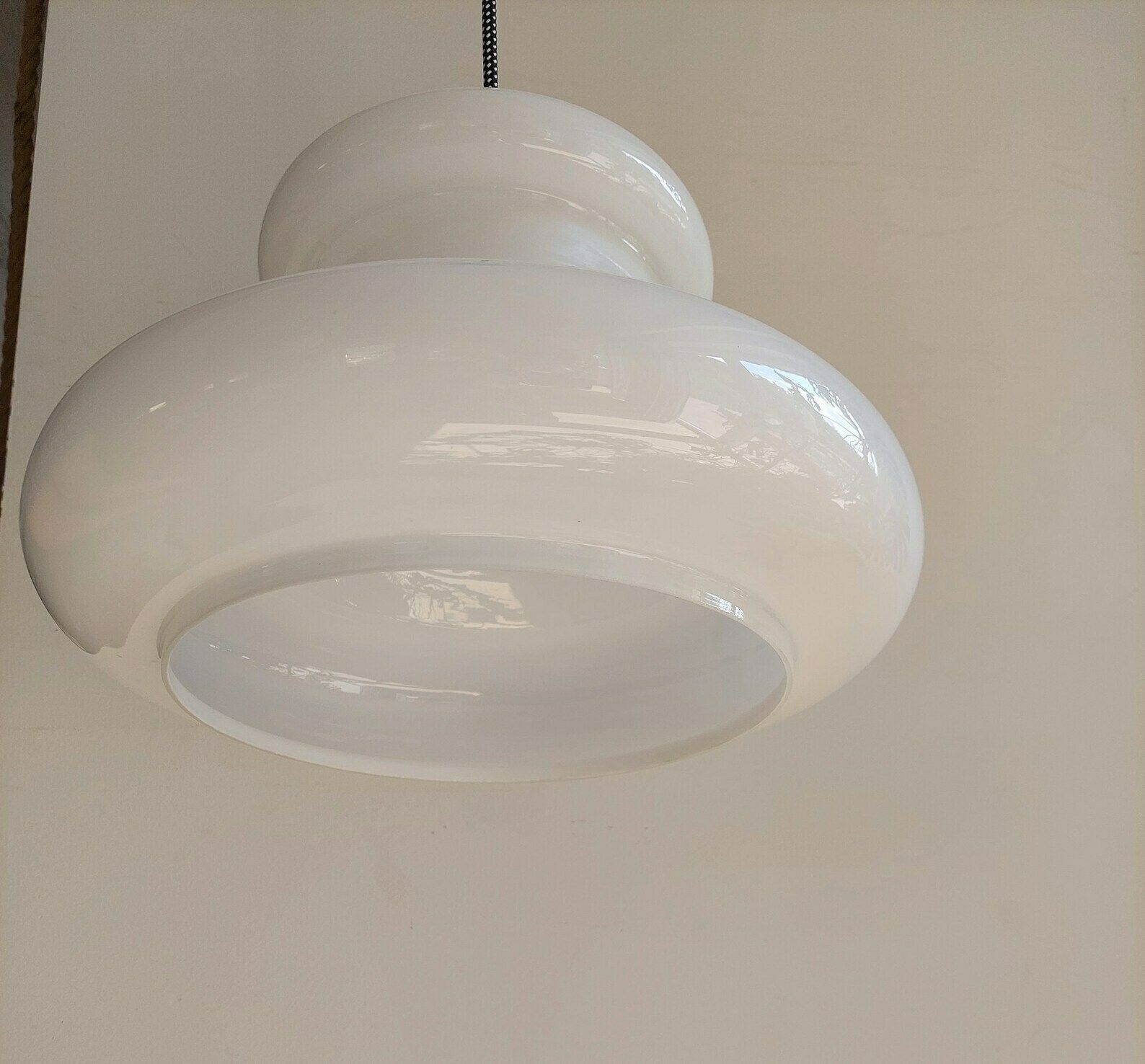 Retro Pendant Light / Retro Ceiling Light / Ufo Pendant Light / Space Age /White And Black/ Mcm Pendant Light /Mcm Interior / Mcm Home / 70s photo 184.0