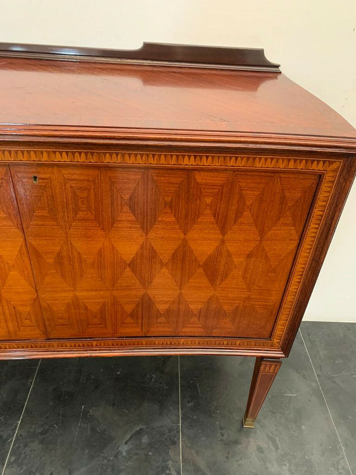 Inlaid Sideboard Attributed To Paolo Buffa For La Permanente Mobili Cantù, 1950s photo vintage