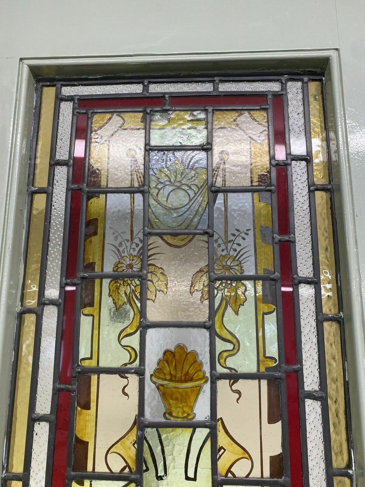 photo furniture Victorian Hand Painted Stained Glass Front Door Antique Period Reclaimed Rare