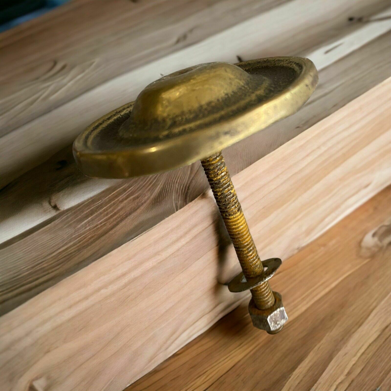 photo furniture Huge Xl Antique Brass Door Knocker Metal Period Reclaimed Architectural Stunner