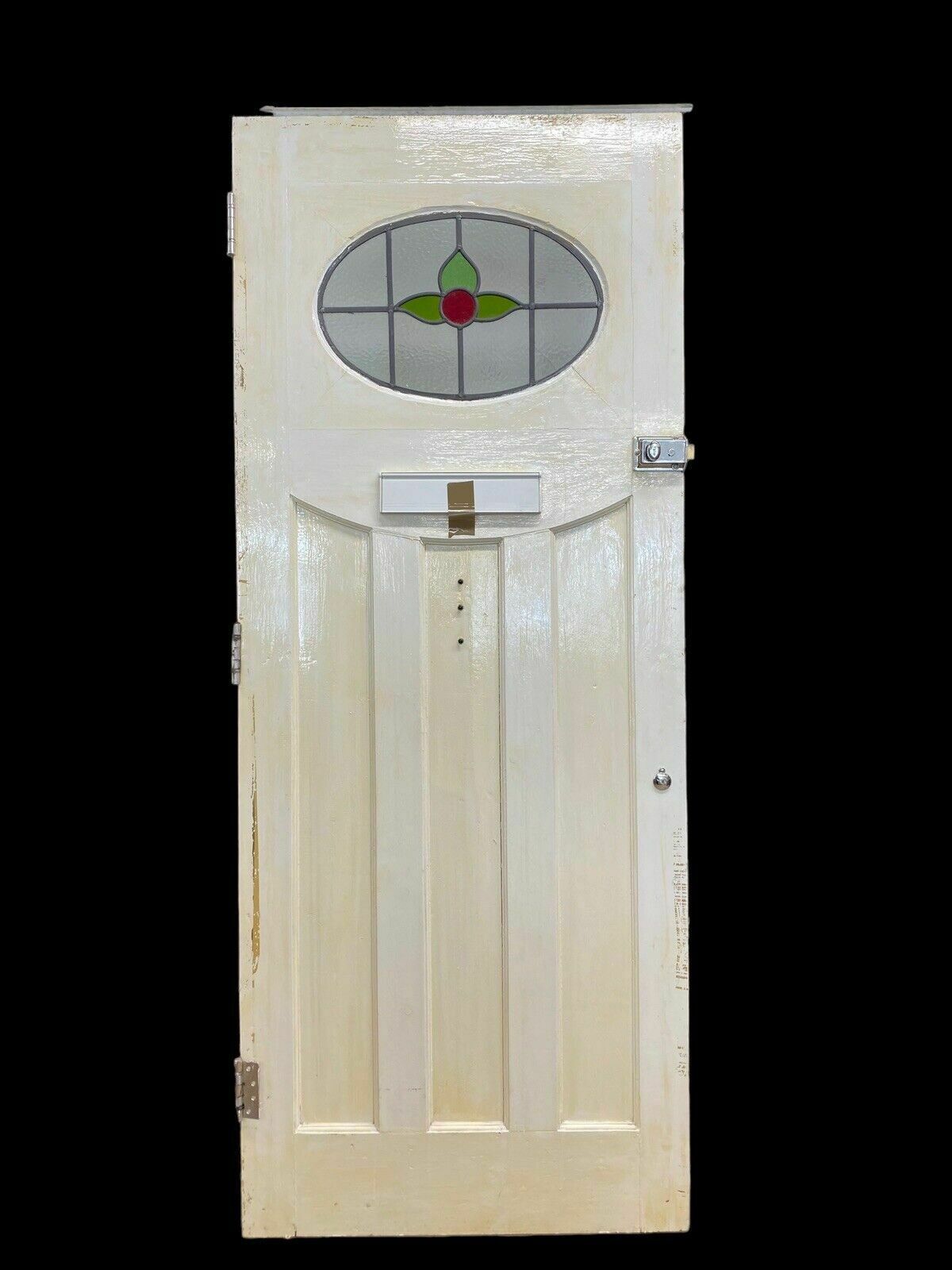 Art Deco Stained Glass Front Door Period Old Reclaimed Antique 20 30 Wood Leaded photo buy