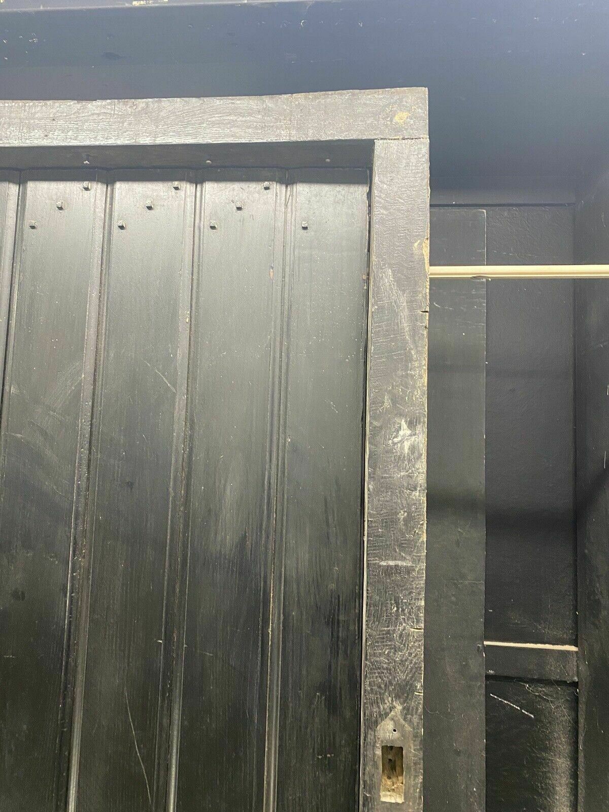 2 Solid Oak Front Door Set Frame Reclaimed Hardwood Key Gothic Antique Wood Iron photo vinterior