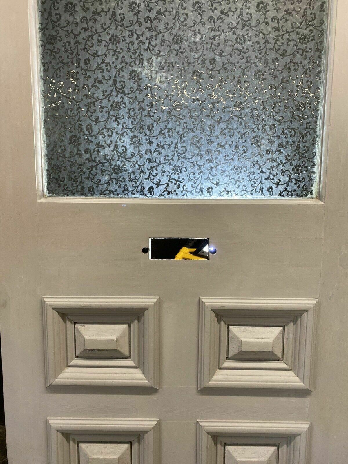 Victorian Etched Glass Front Door Antique Period Salvage Reclaimed Old Refurb photo Home Fixtures