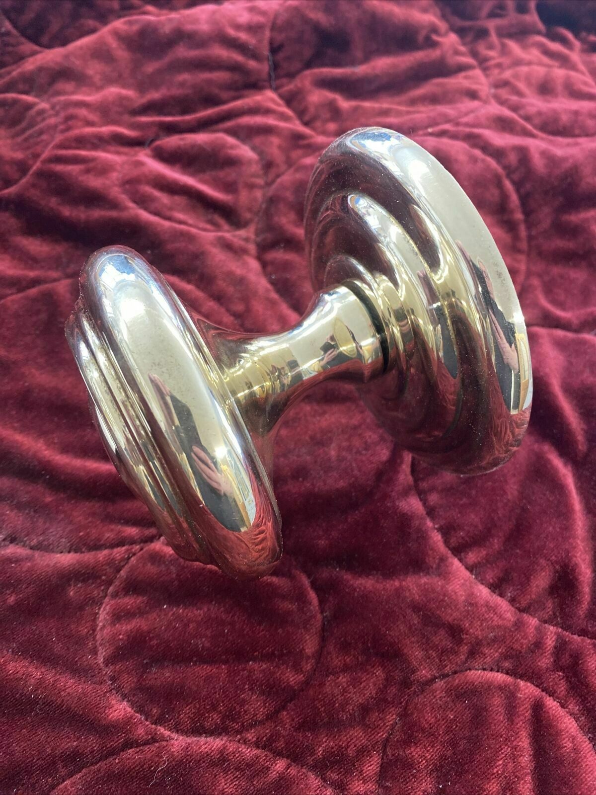 Xl Grand Antique Brass Door Knob Reclaimed Period Metal Old Pull Push Handle photo for sale