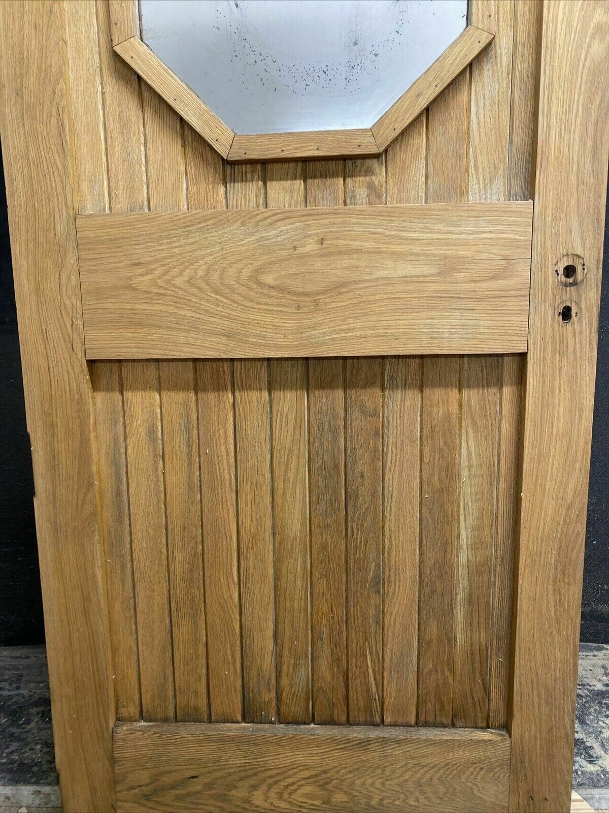 Home Fixtures Arched Solid Oak Front Door Antique Period Reclaimed Old Wood Glazed External photo