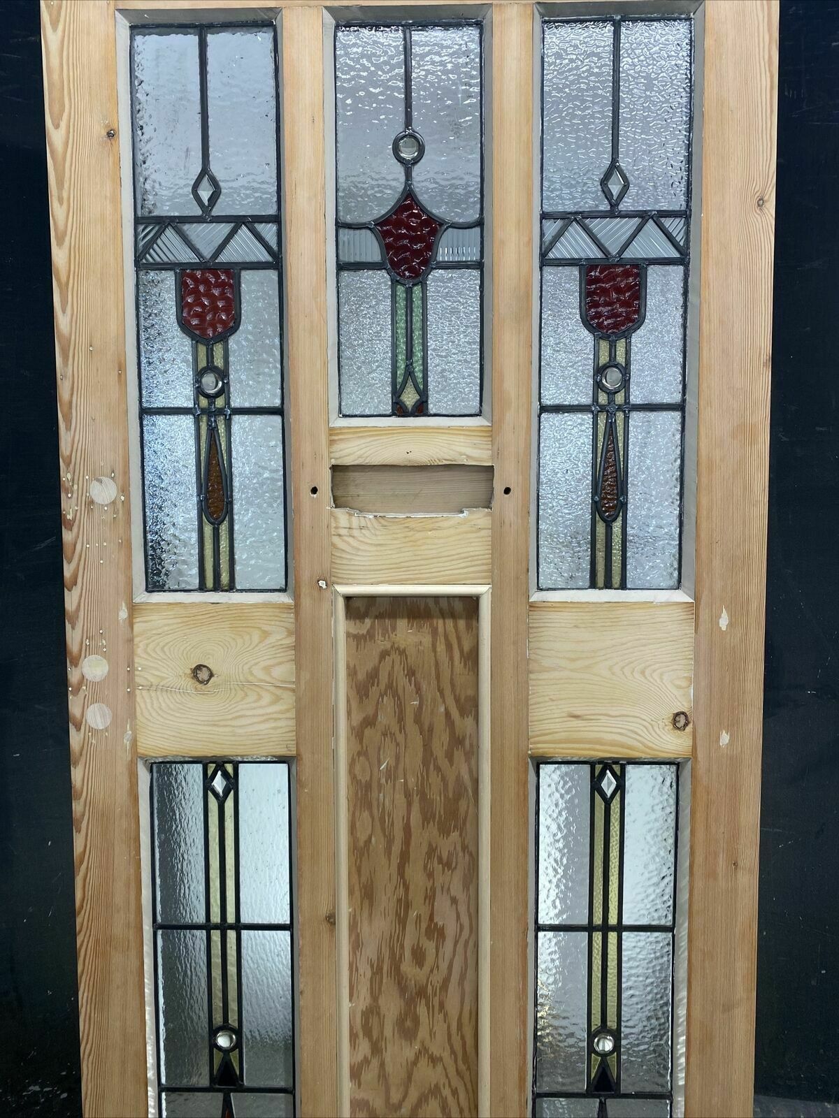 photo furniture Art Deco Stained Glass Front Door Antique Period Reclaimed Old 20s 30s Leaded