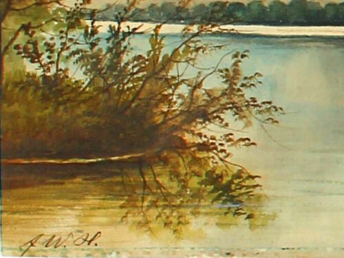 Watercolour By Frederick William Hulme Loch Side Scene With Church In Distance photo furniture