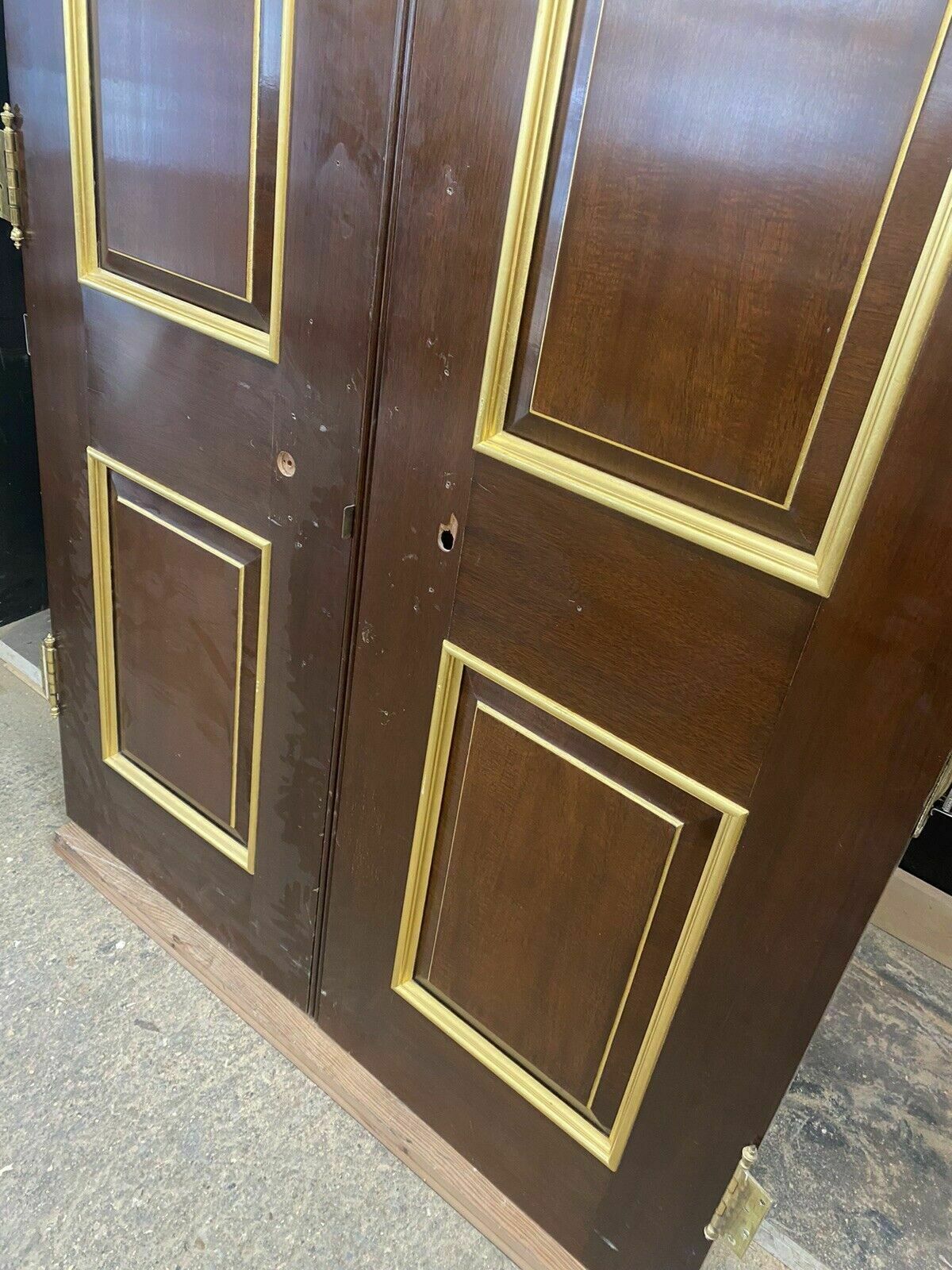 Solid Mahogany Louis XV Double Doors Period Reclaimed Hardwood Royal Provenance photo vinterior