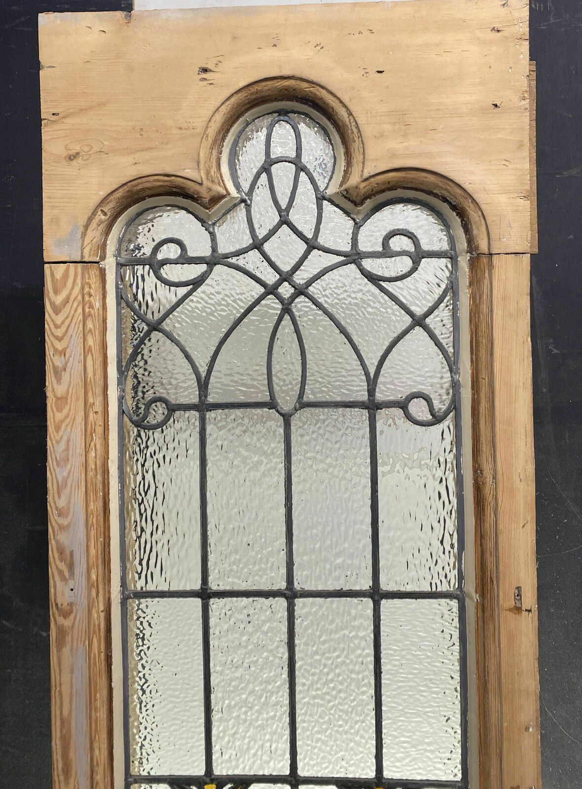 Large Gothic Stained Glass Window Antique Period Lead Old Reclaimed Wood Pine photo buy