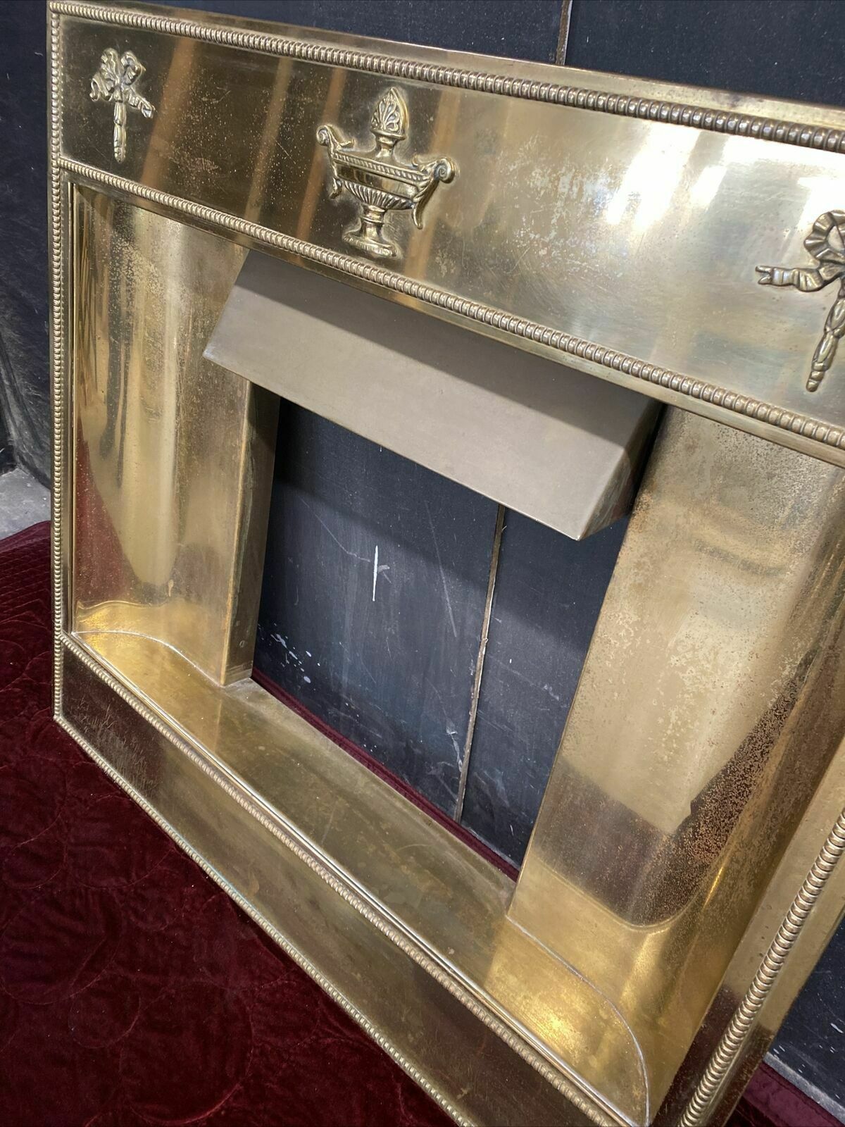 Rare Antique Victorian Brass Fire Insert Reclaimed Period C1900 Hearth Surround photo Home Fixtures