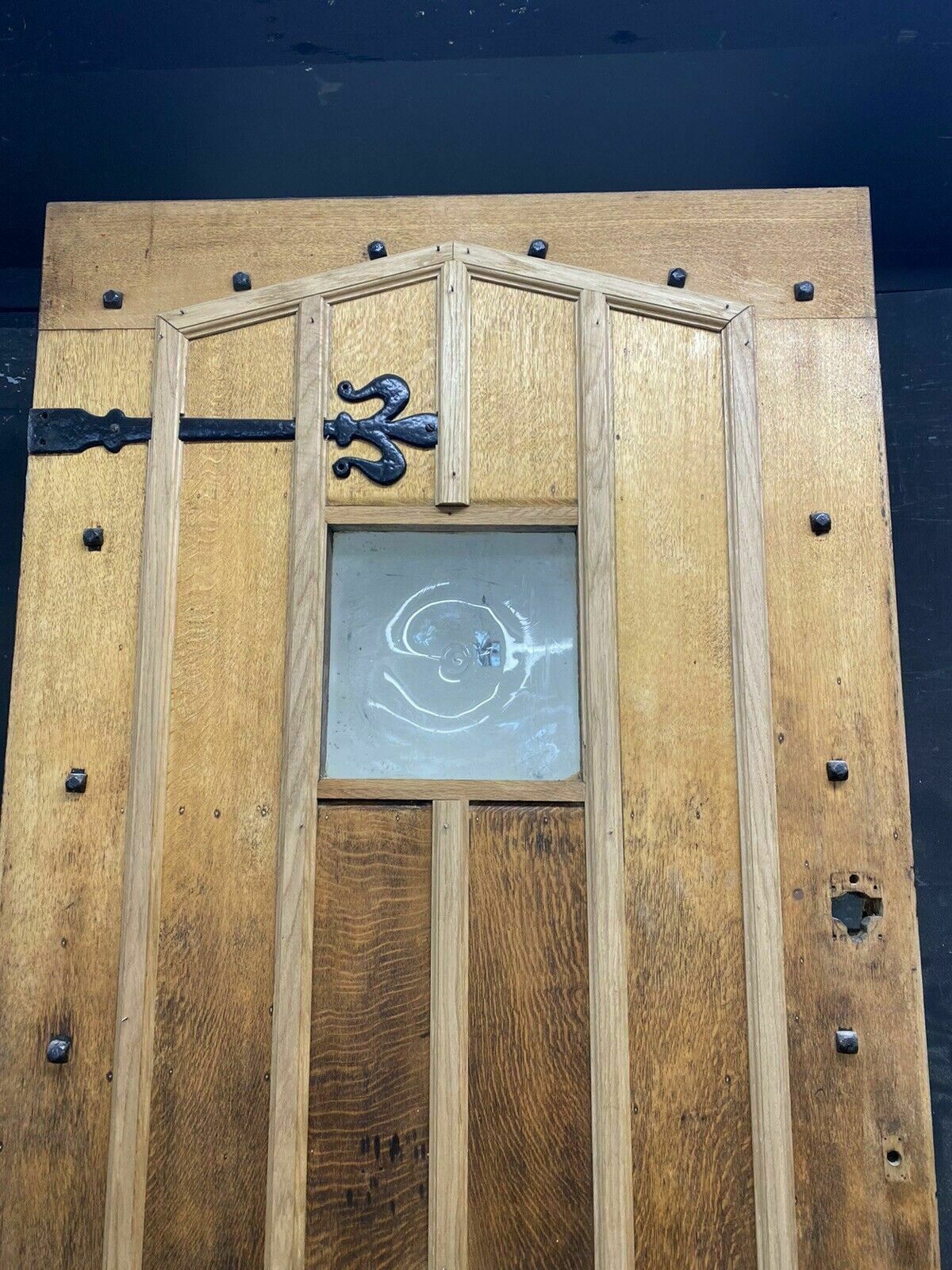 Large Solid Oak Front Door Arts Crafts Old Period Antique Reclaimed Glass Wooden photo furniture