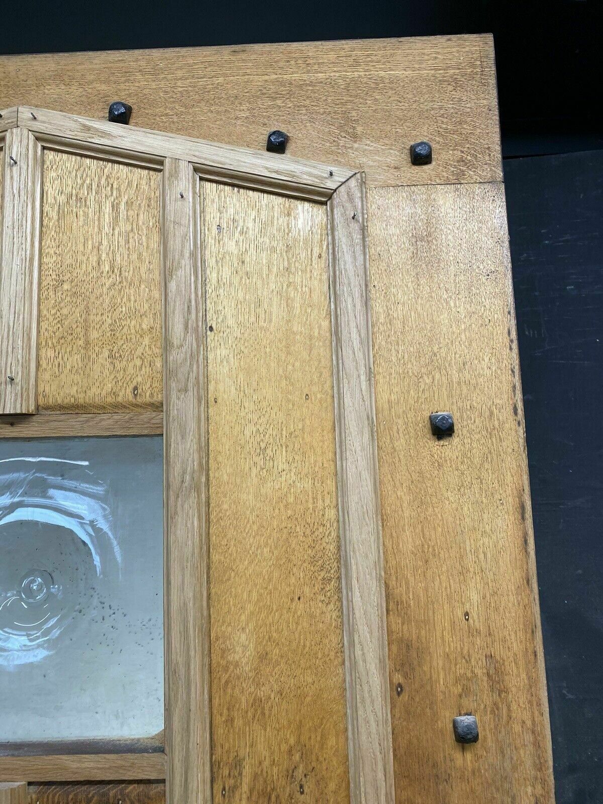 Large Solid Oak Front Door Arts Crafts Old Period Antique Reclaimed Glass Wooden photo vintage