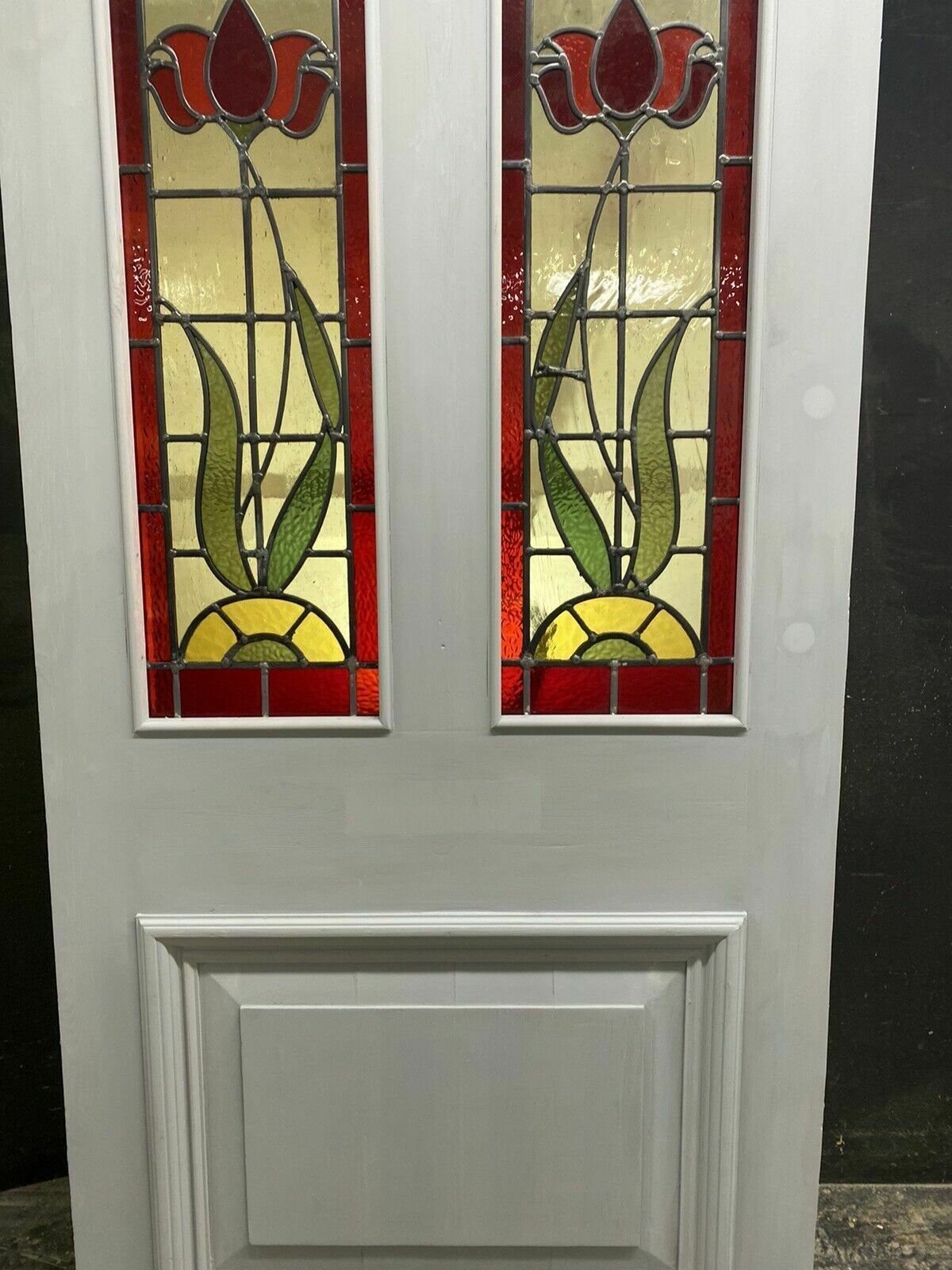 Large Victorian Stained Glass Front Door Old Reclaimed Antique Glass Period Lead photo Home Fixtures