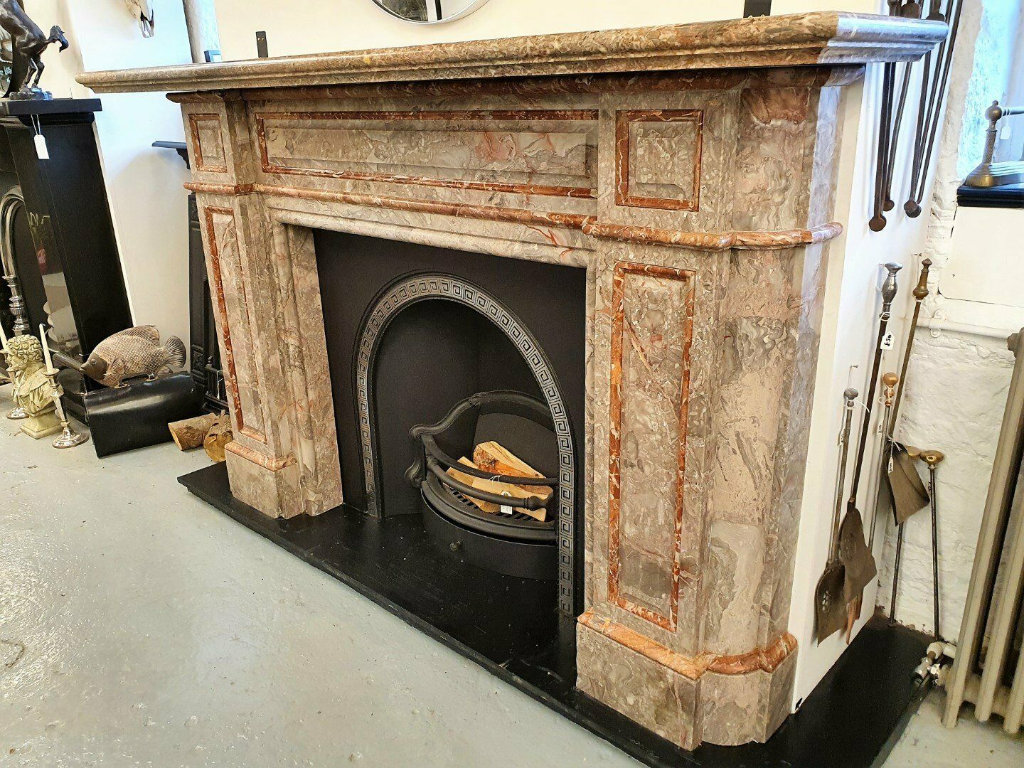 Original Reclaimed Scottish Victorian Ashburton Marble Fireplace Mantel 0385 photo for sale