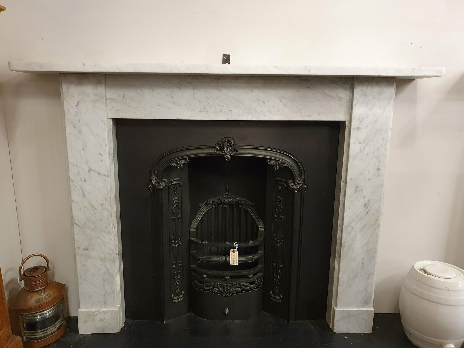 Original Carrara Marble Fireplace