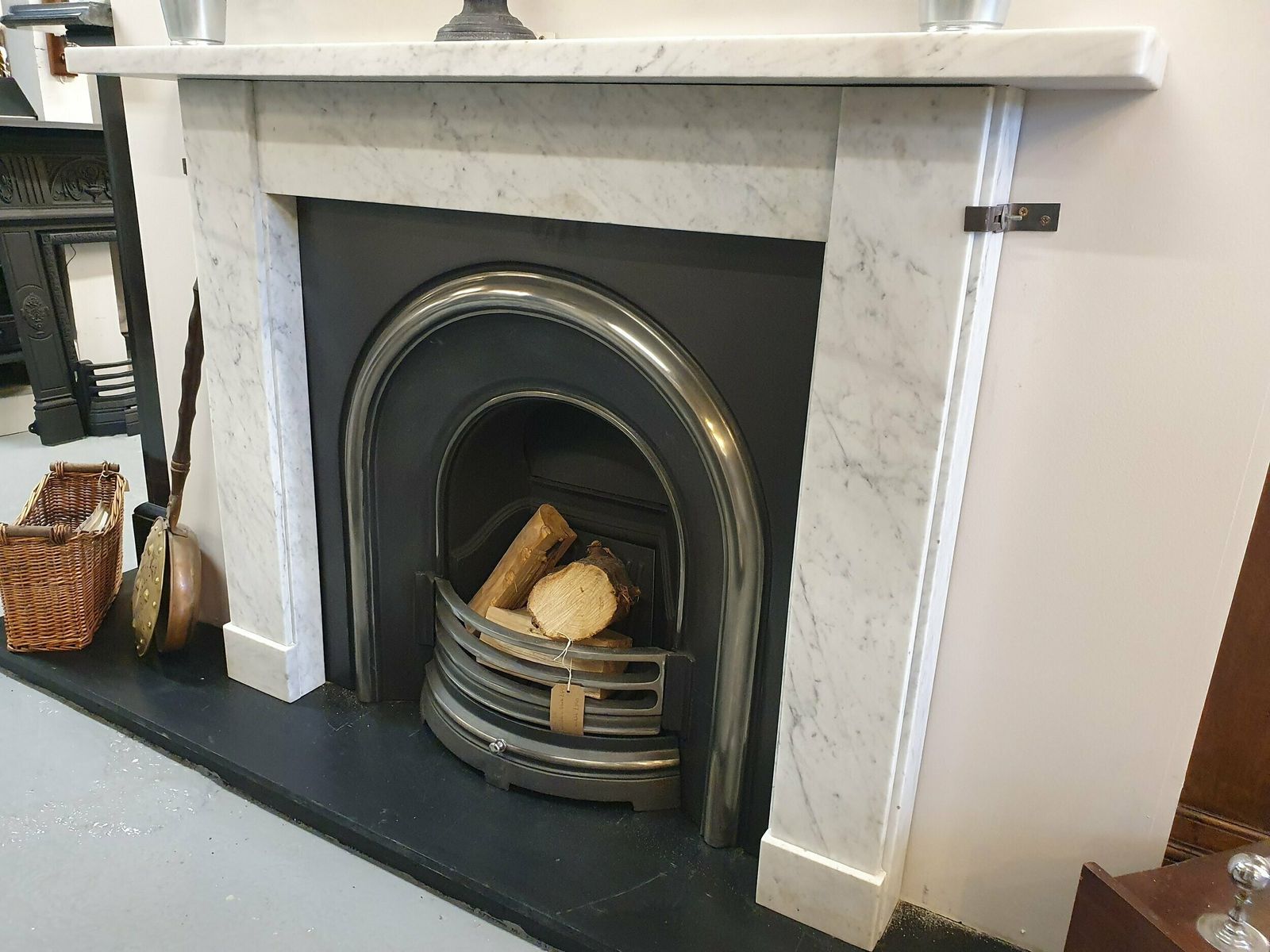 Original Scottish Victorian Carrara Mantel Fireplace