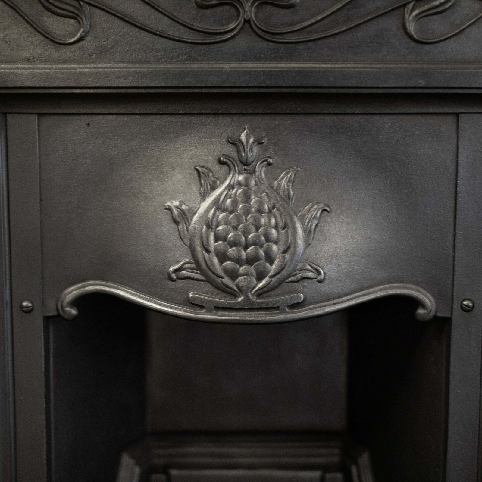 Antique Art Nouveau Cast Iron Combination Fireplace photo for sale