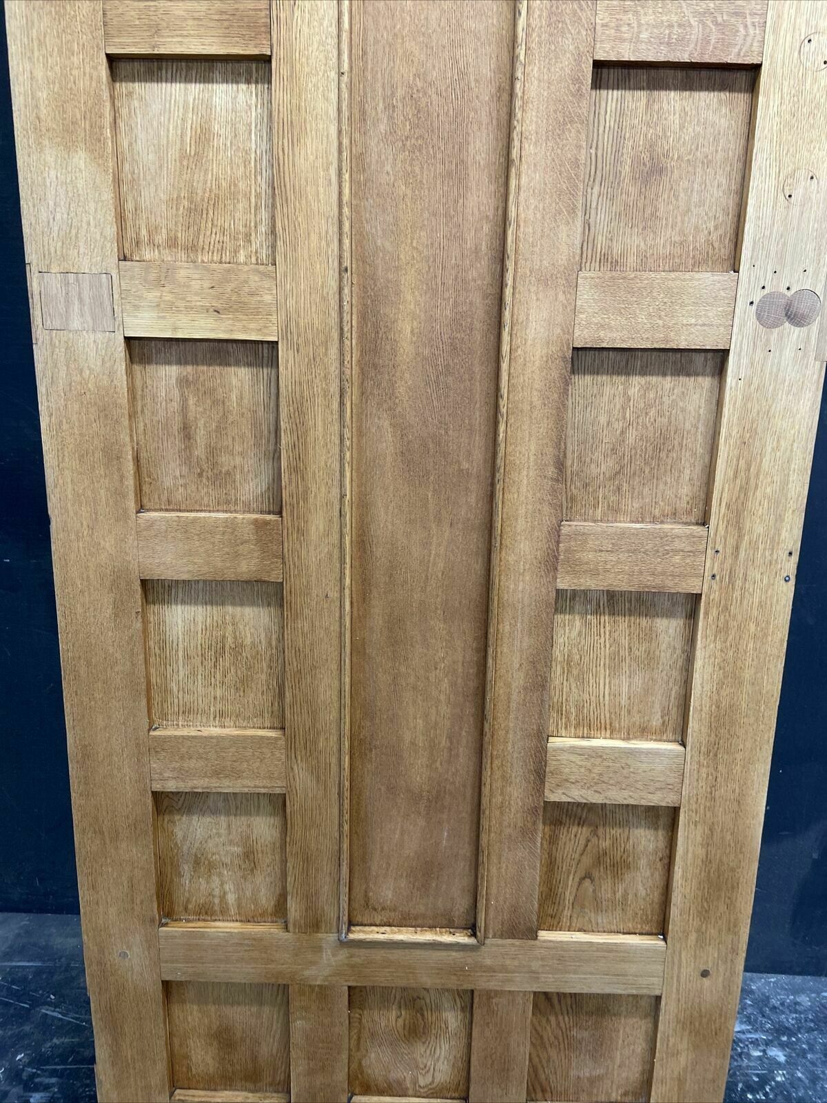 Solid Oak Front Door Arts Crafts Old Period Antique Glass Reclaimed Wood Iron photo vintage