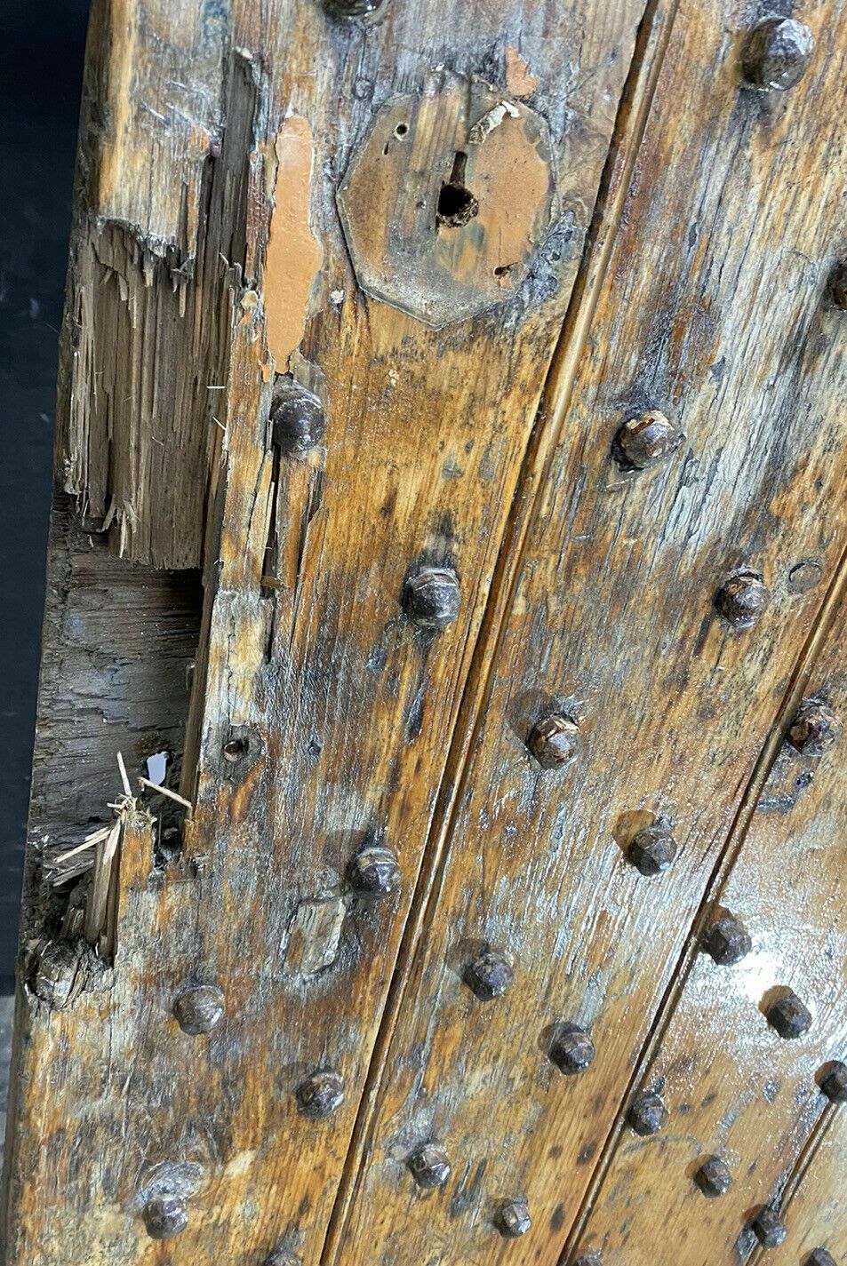 photo furniture 18th Century Front Door Old Period Wood Antique Reclaimed Hand Made Nails Bolts