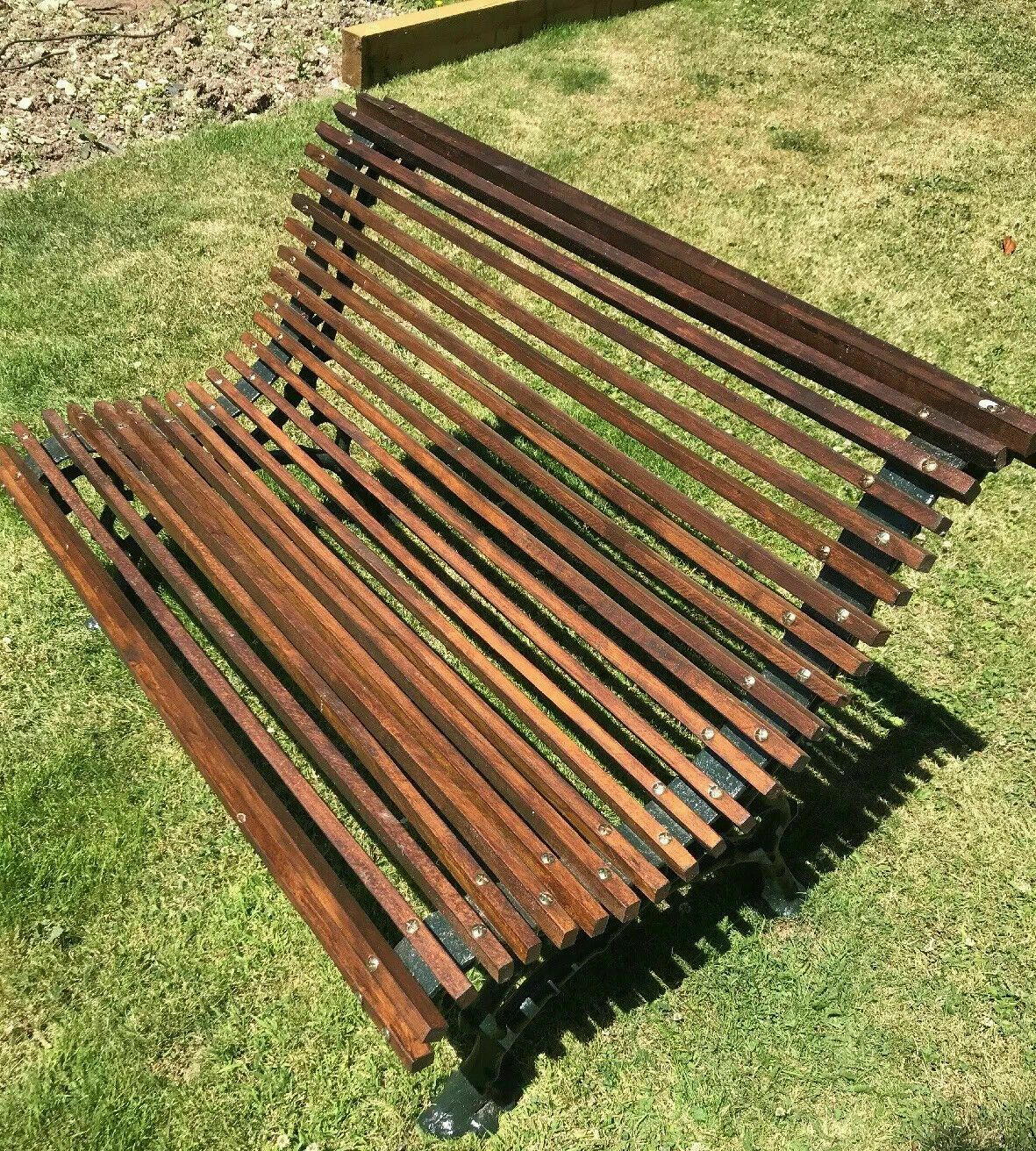 photo for sale Old Victorian Antique Cast Iron Bench Period Reclaimed Seat Rare Roll Top Chair