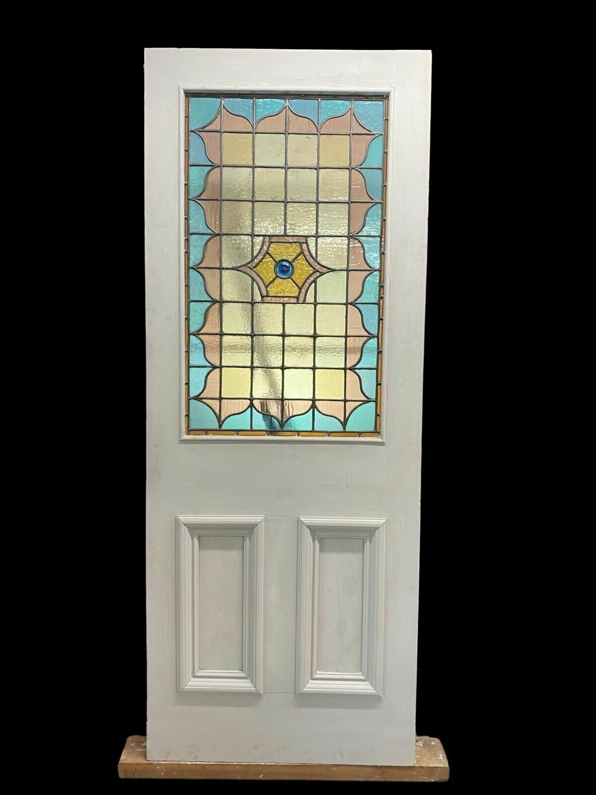 Victorian Stained Glass Front Door Old Reclaimed Antique Glass Period Lead Wood