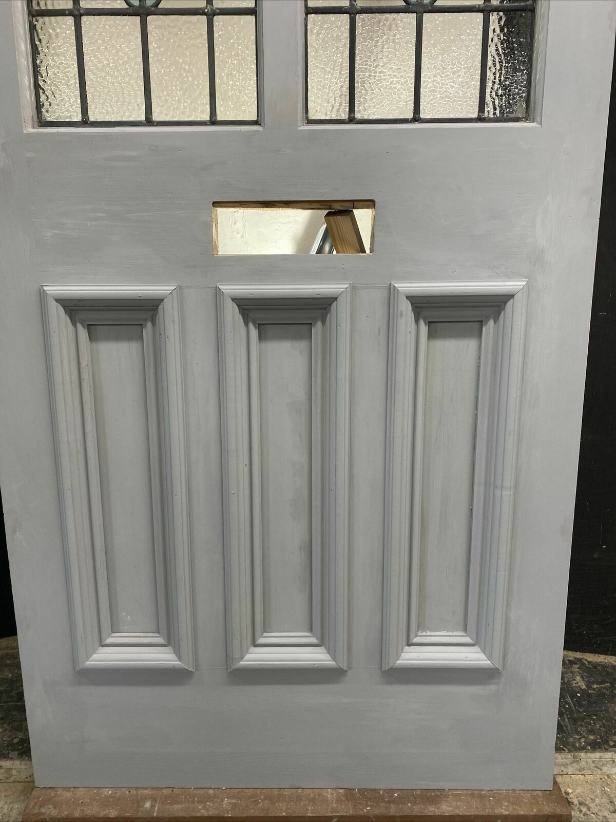 Large Victorian Stained Glass Front Door Antique Period Reclaimed Old Lead Wood photo 3363.0