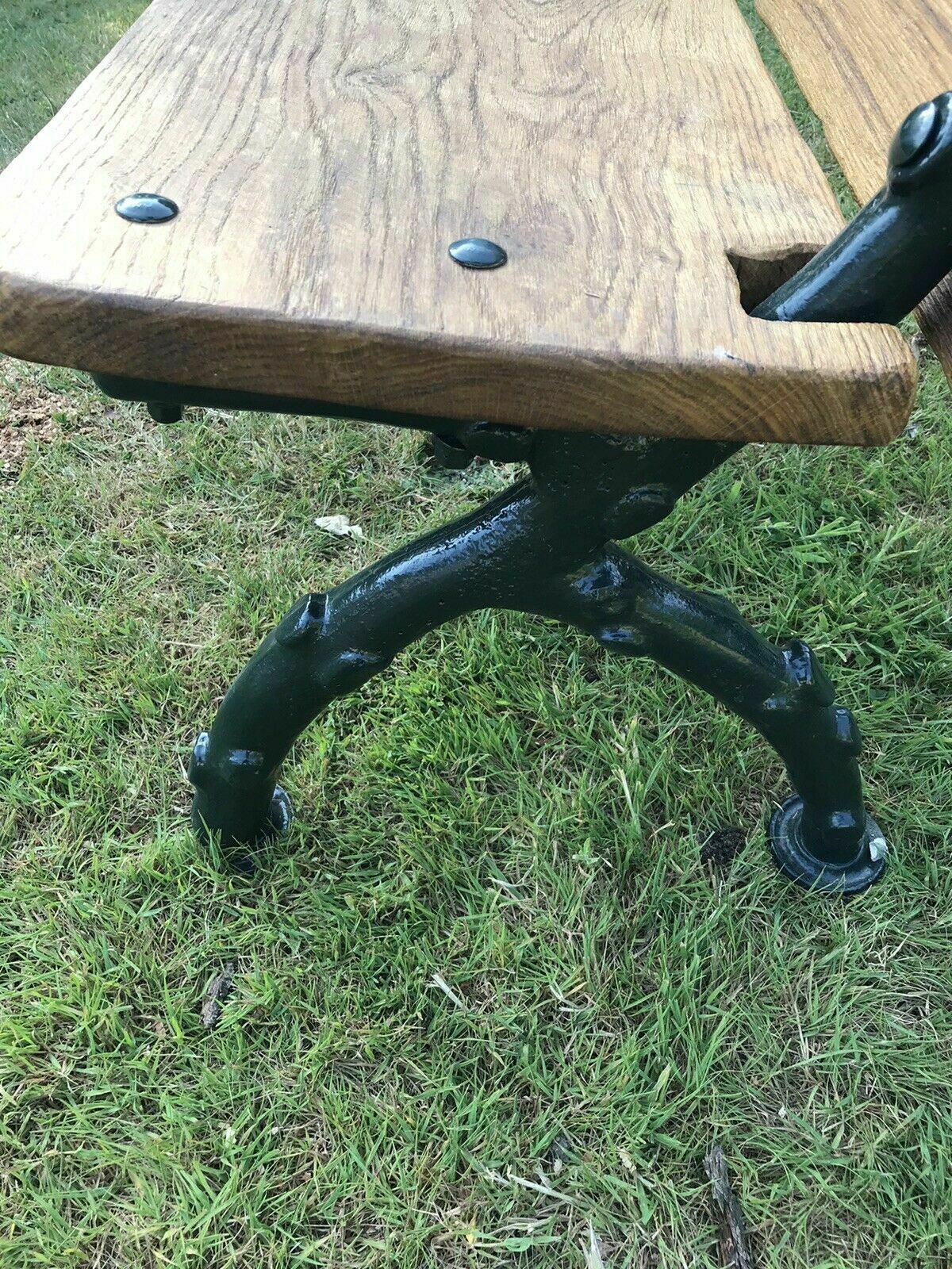 Old Antique Cast Iron Bench Period Reclaimed Seat Garden Patio Bar Wood Chair photo Furniture