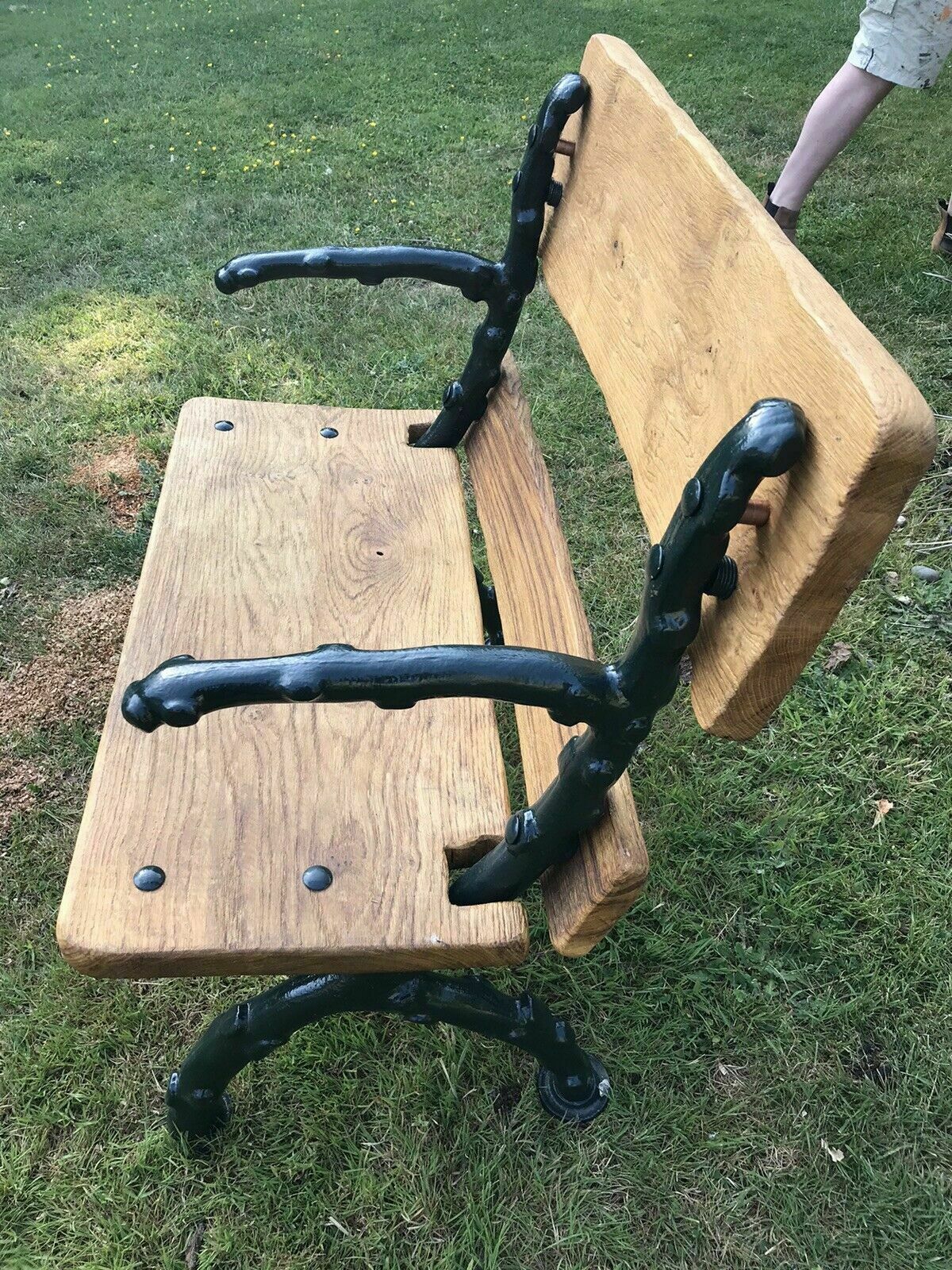 Old Antique Cast Iron Bench Period Reclaimed Seat Garden Patio Bar Wood Chair photo 1947.0