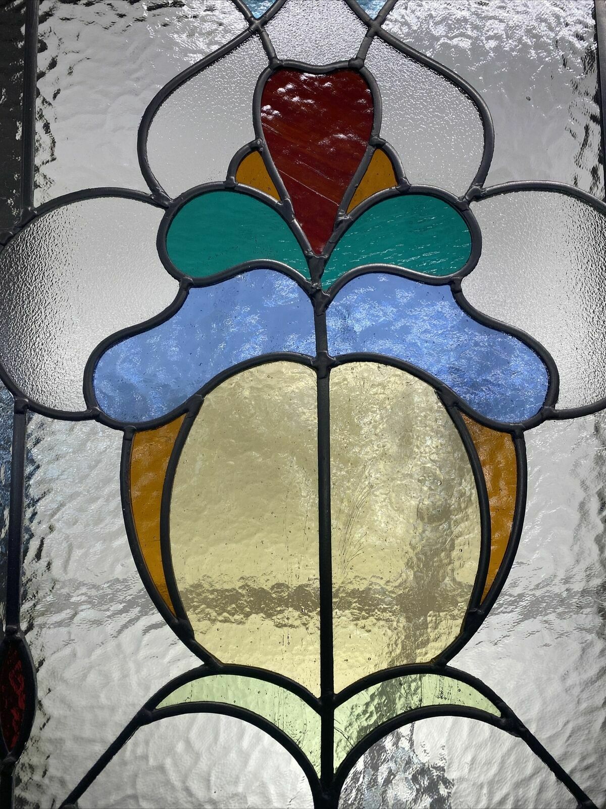 Edwardian Front Door Period Stained Glass Old Reclaimed Antique Lead Wood Pine photo 1883.0