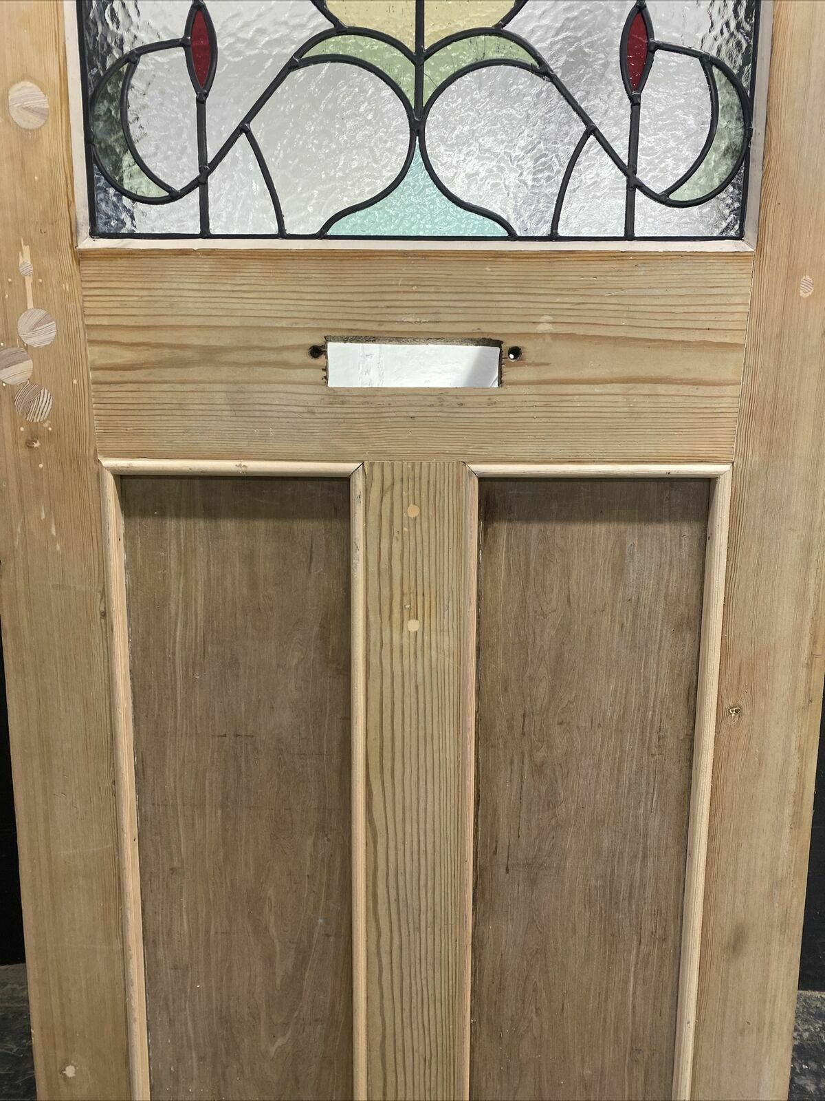 photo furniture Edwardian Front Door Period Stained Glass Old Reclaimed Antique Lead Wood Pine