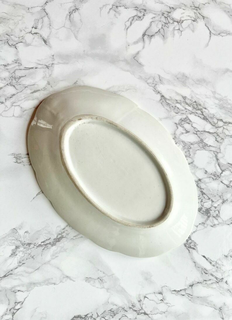 Large Antique French Large Pickle Dish In Thick White Porcelain, Lobed Edges   19th Century photo 85.0